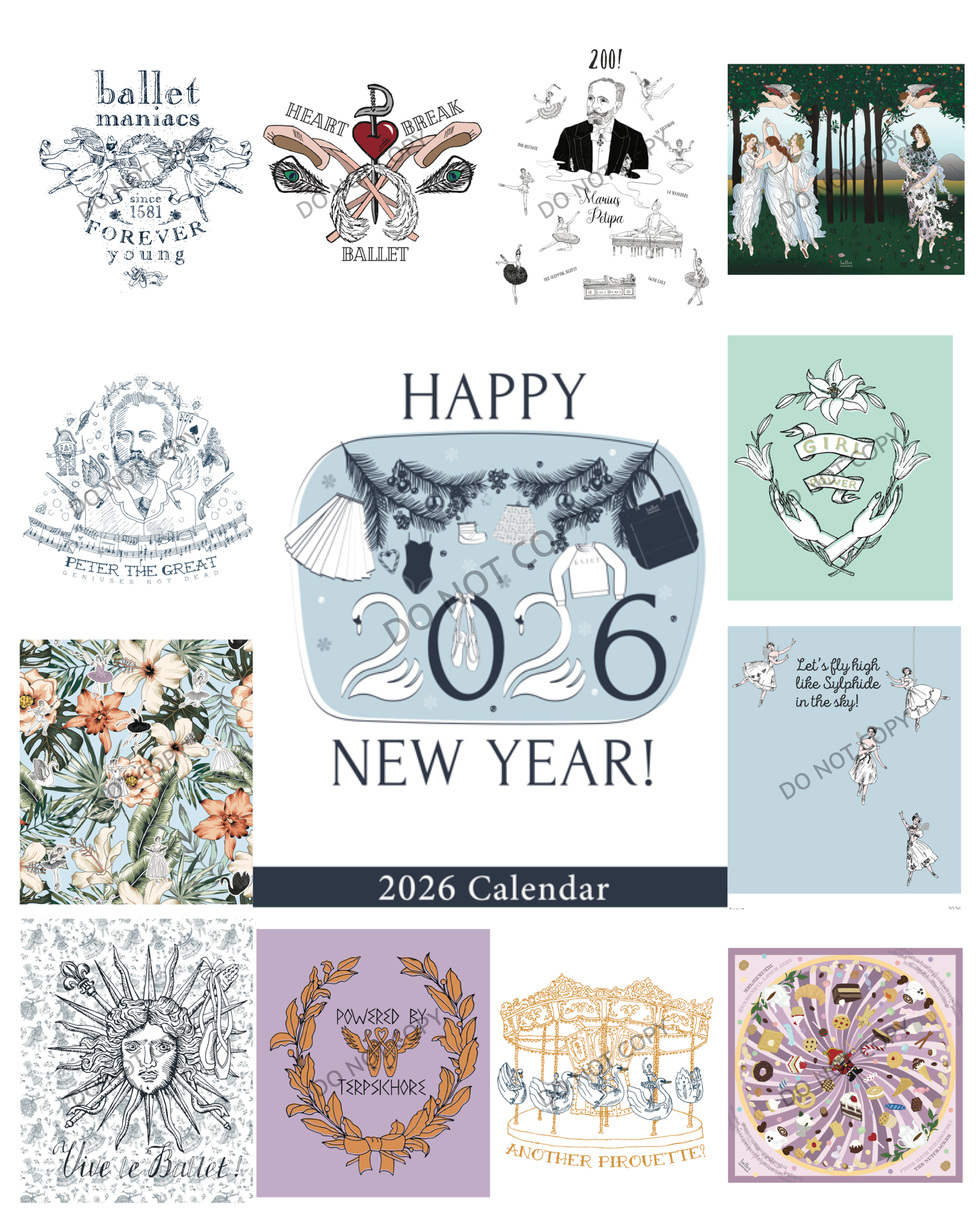 【数量限定】2026年 Ballet Maniacs x 9uatre 壁かけカレンダー