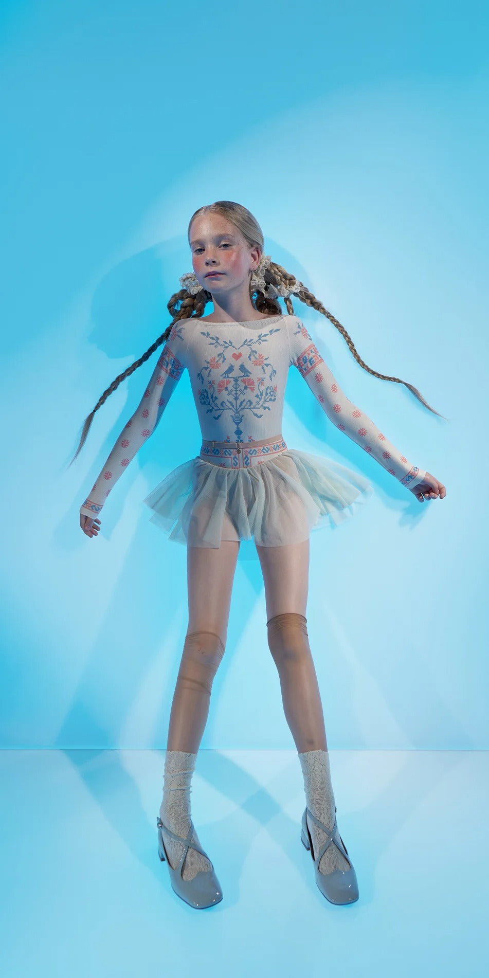 JUNIOR ILLUSION – mini skirt with briefs – edelweiss