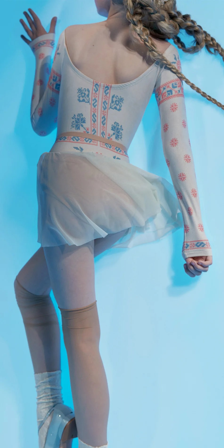 JUNIOR ILLUSION – mini skirt with briefs – edelweiss