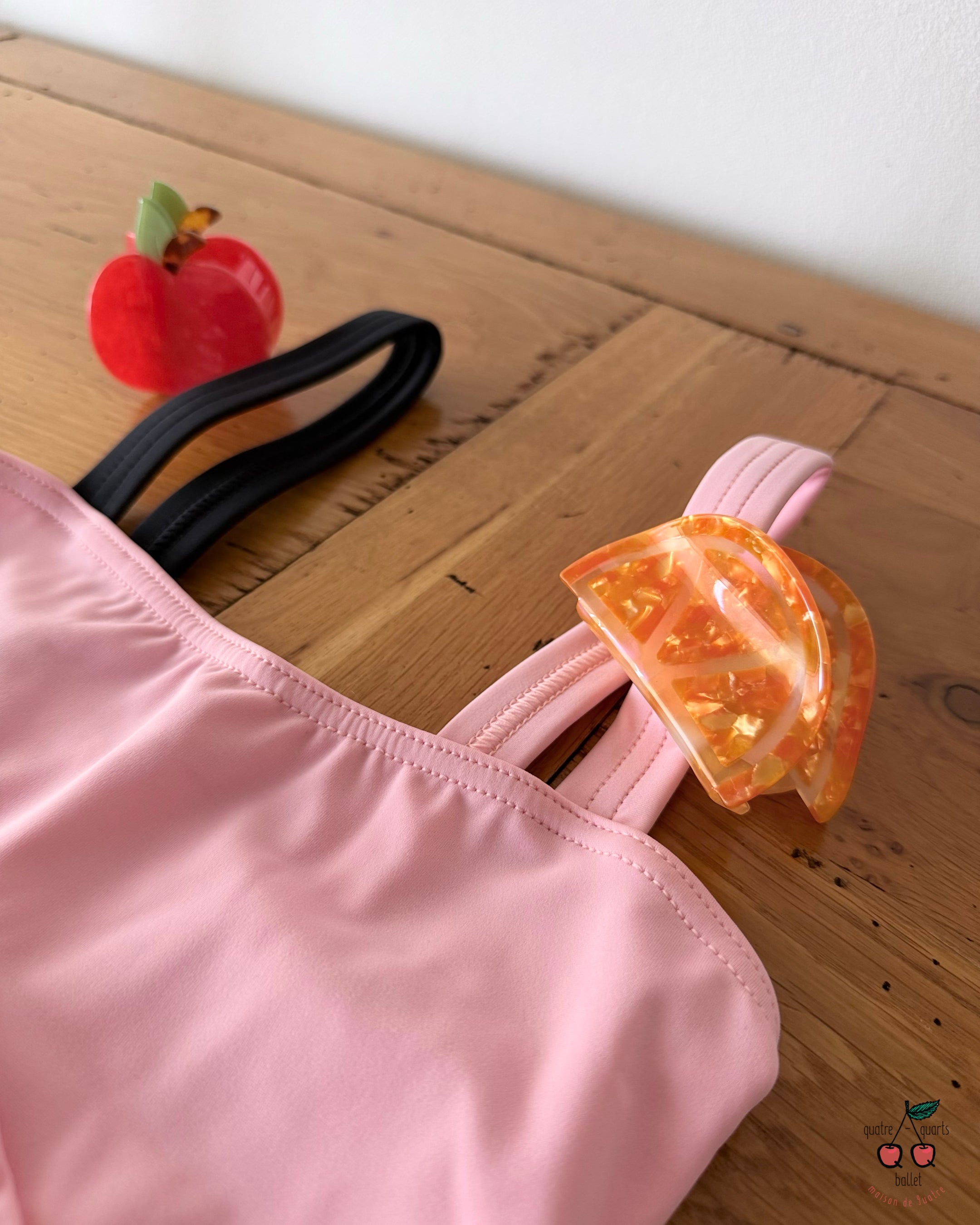Strap leotard | pink_black