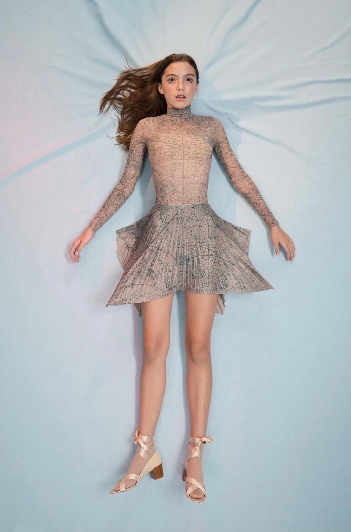 CELESTIAL PLEATED SHORT SKIRT