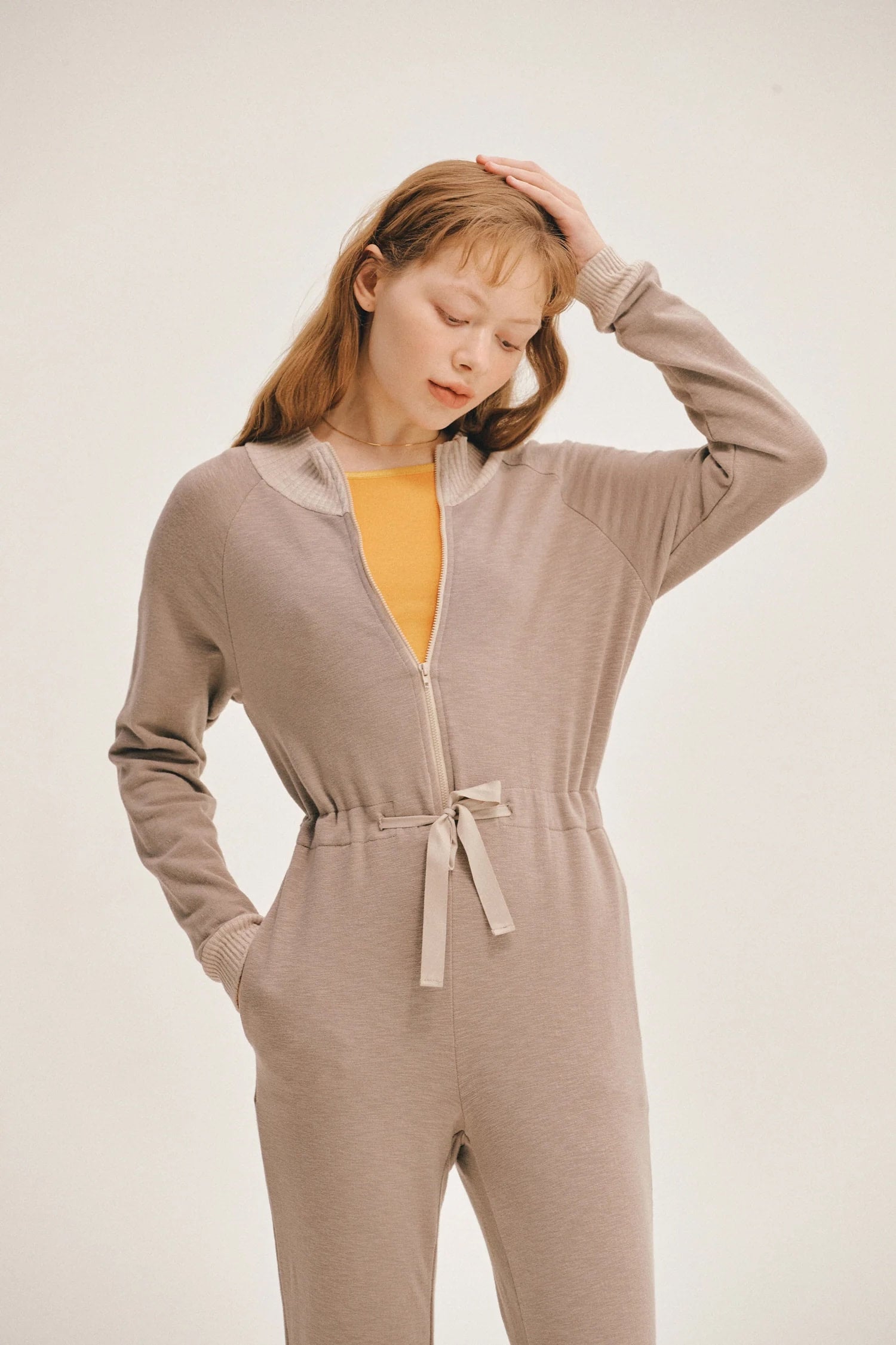 MODAL® FITTED JUMPSUIT | ASH BROWN