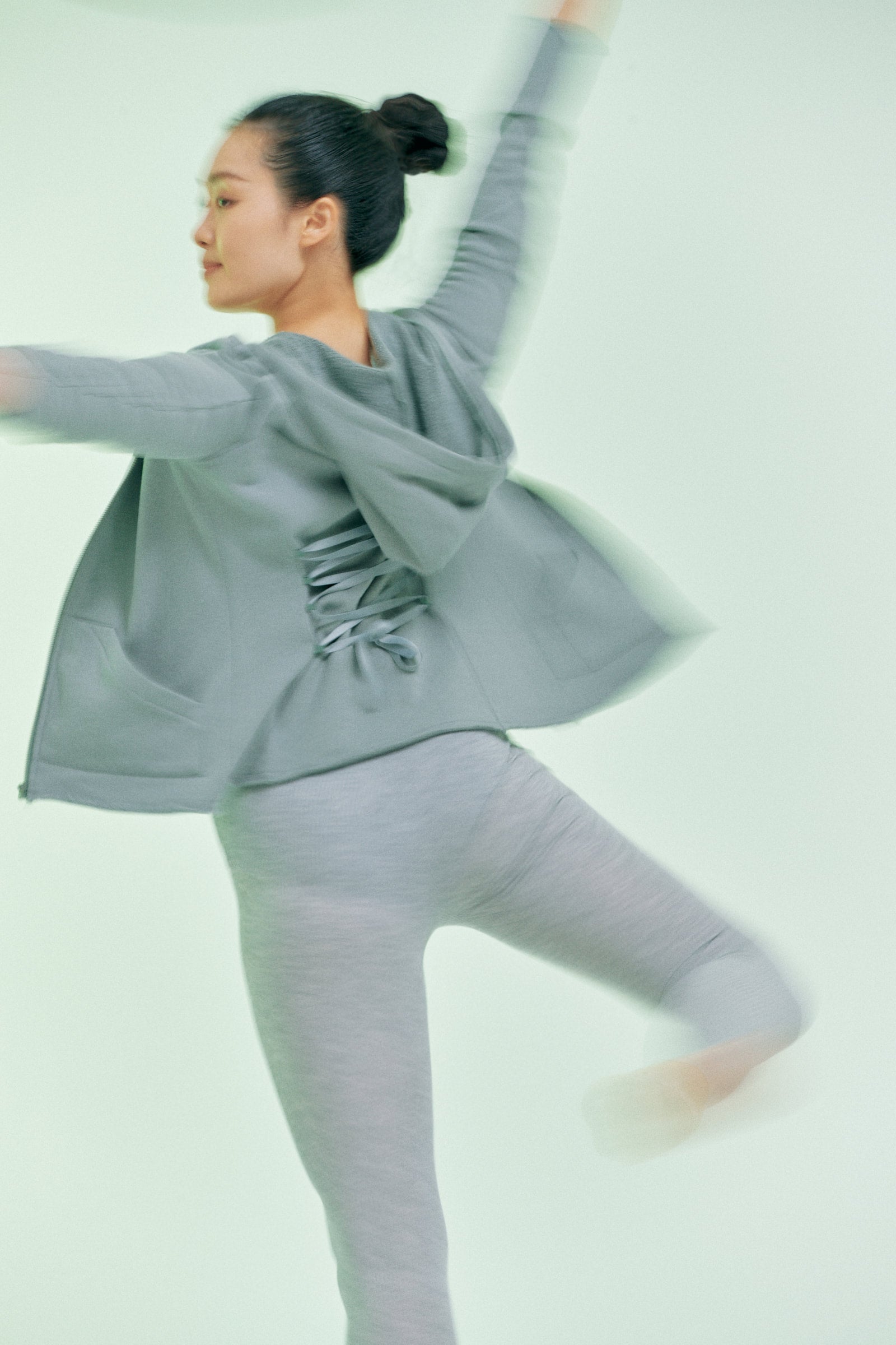 ORGANIC COTTON LACED HOODIE | SAUGE