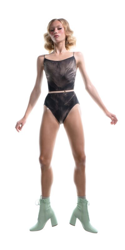 SWAN – classic camisole leotard – black