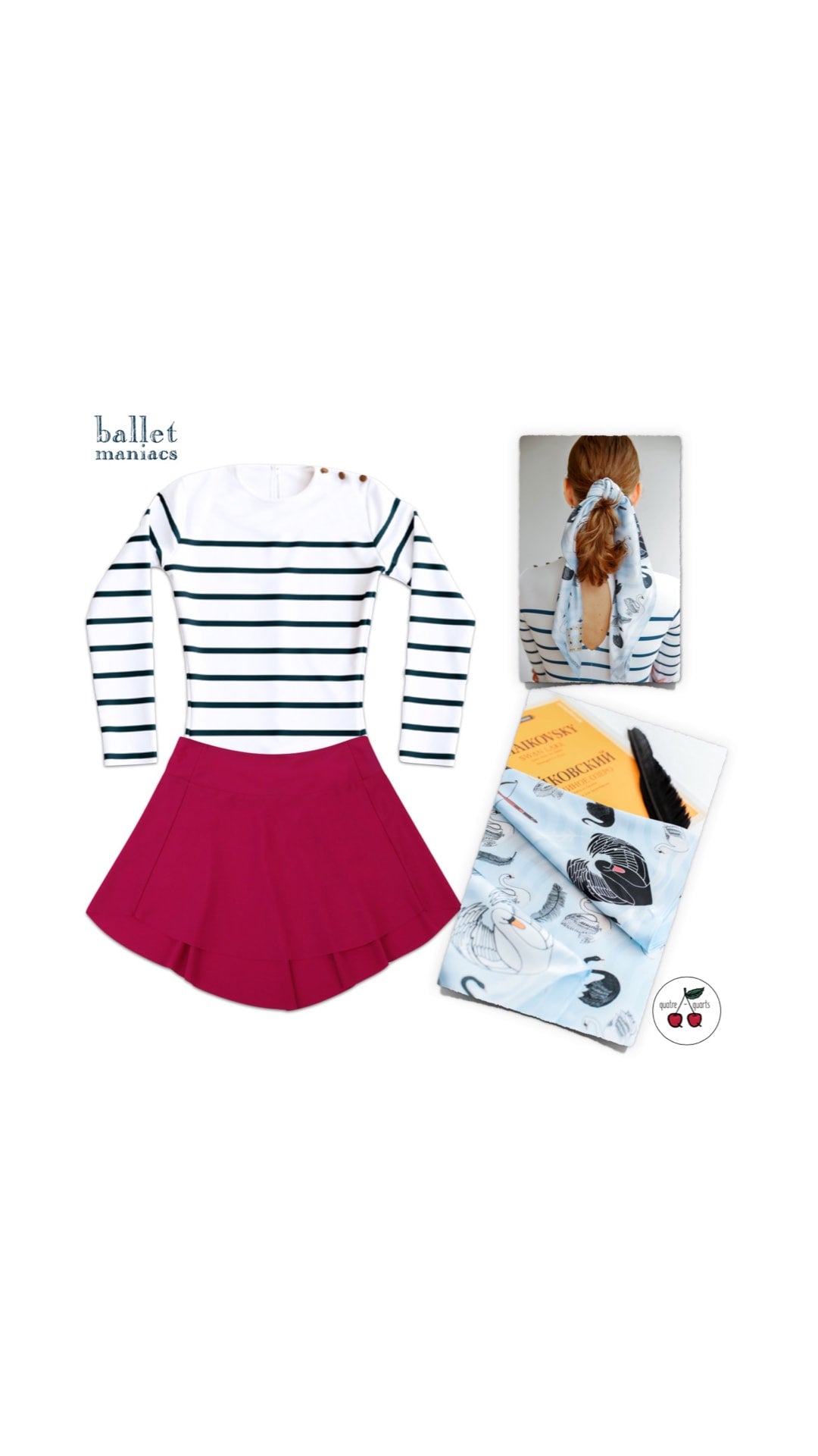 Nautical striped cut leotard