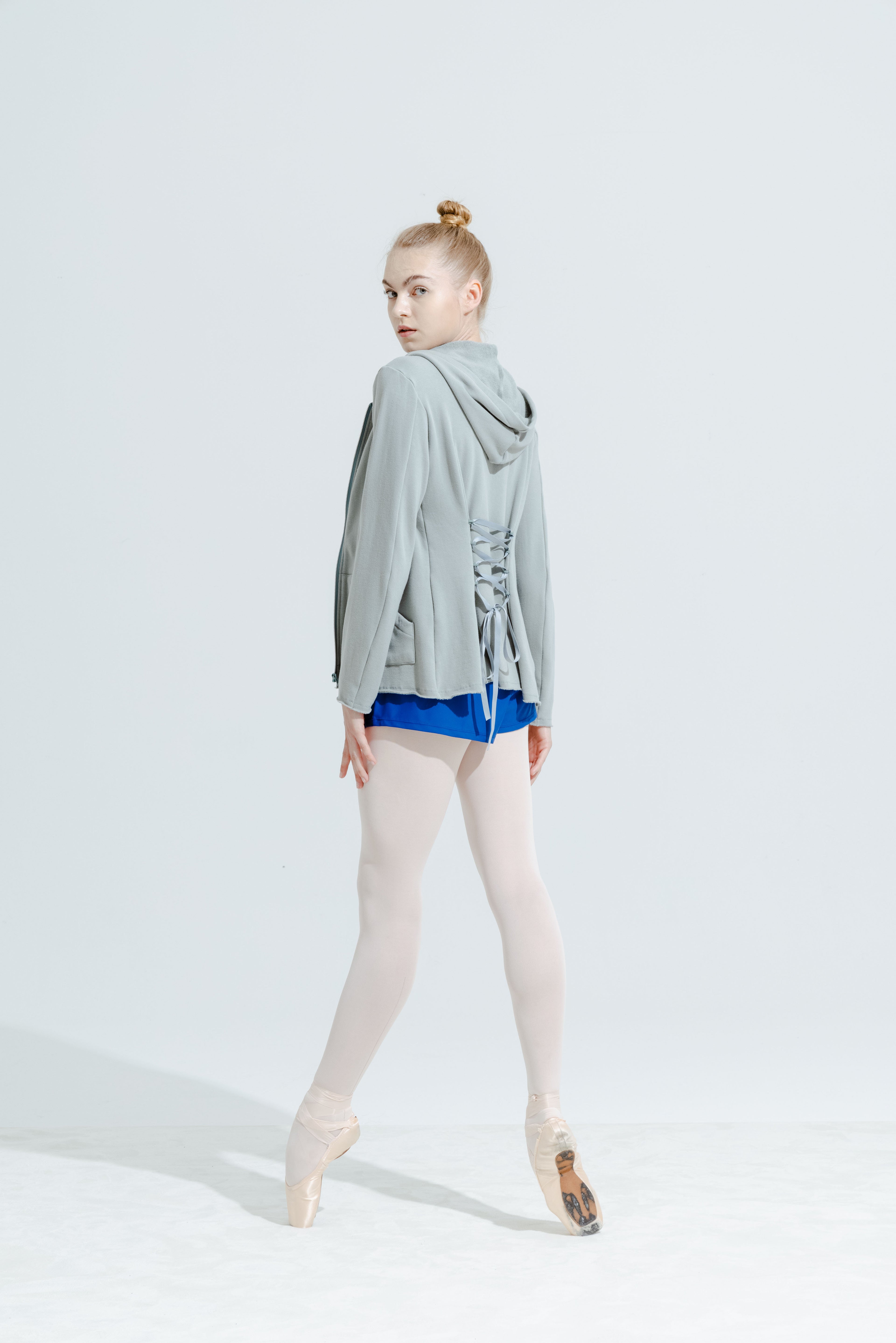 ORGANIC COTTON LACED HOODIE | SAUGE