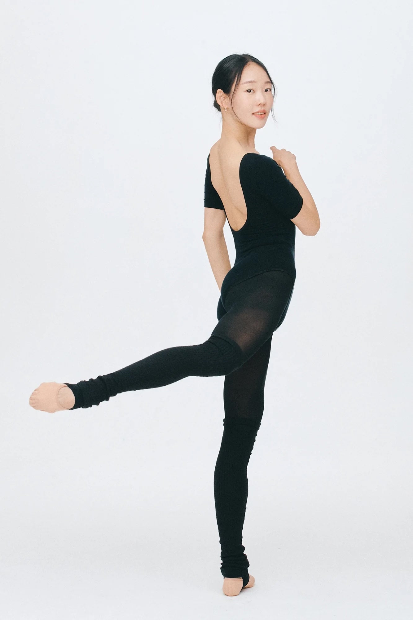 TENCEL™ Sleeved leotard | Black