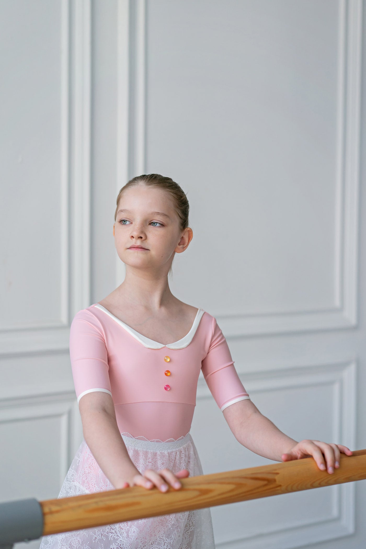 Montpensier girls leotard | Pink peach
