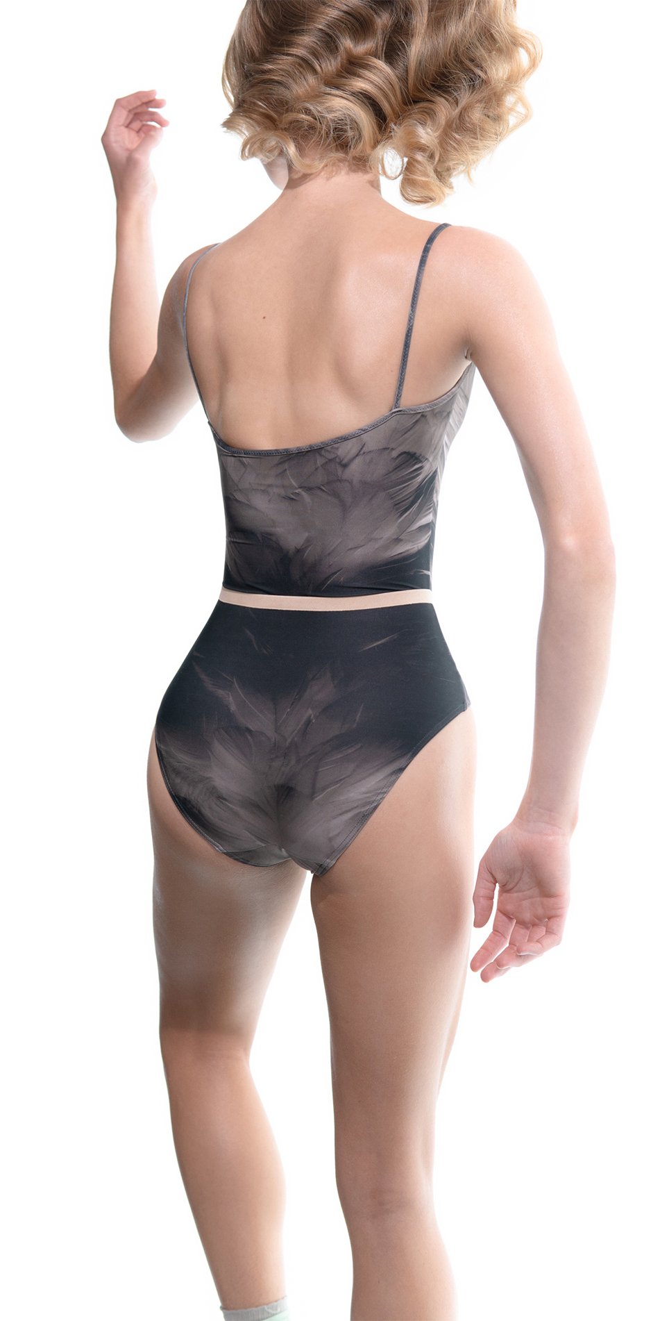 SWAN – classic camisole leotard – black