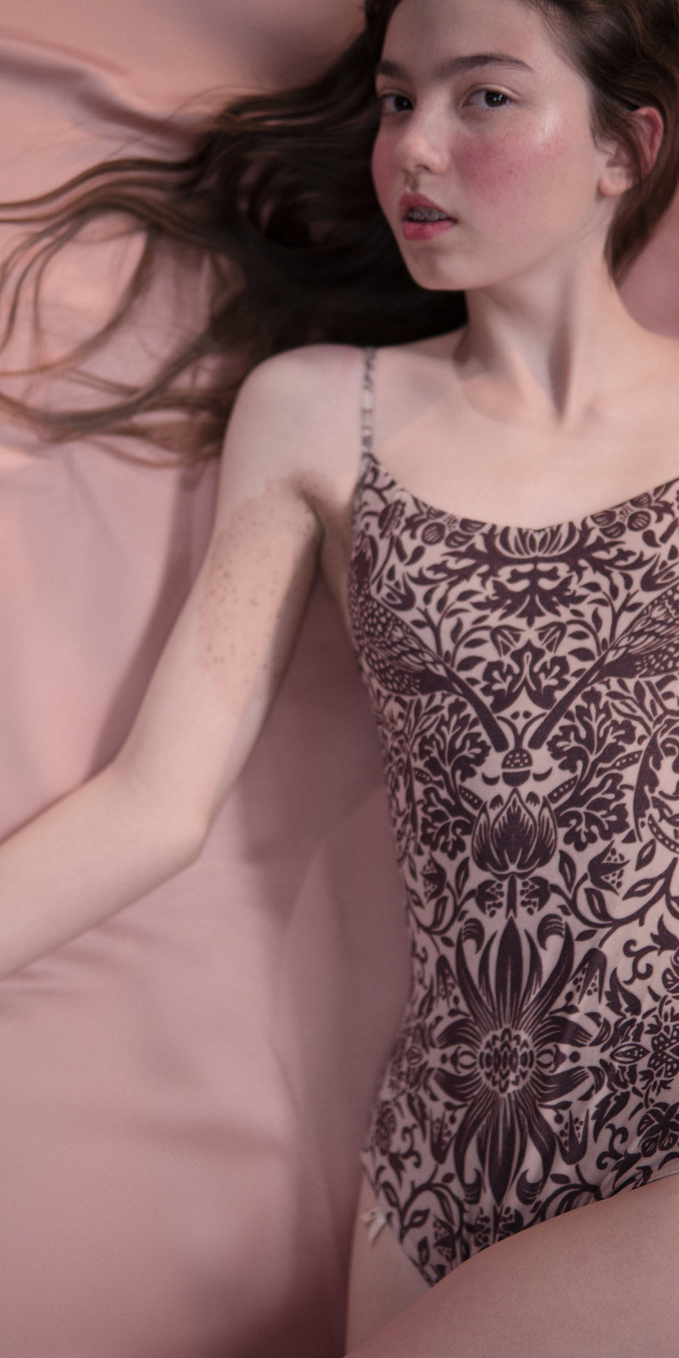 PRE RAPHAELITES – stringed back leotard - strawberry thief