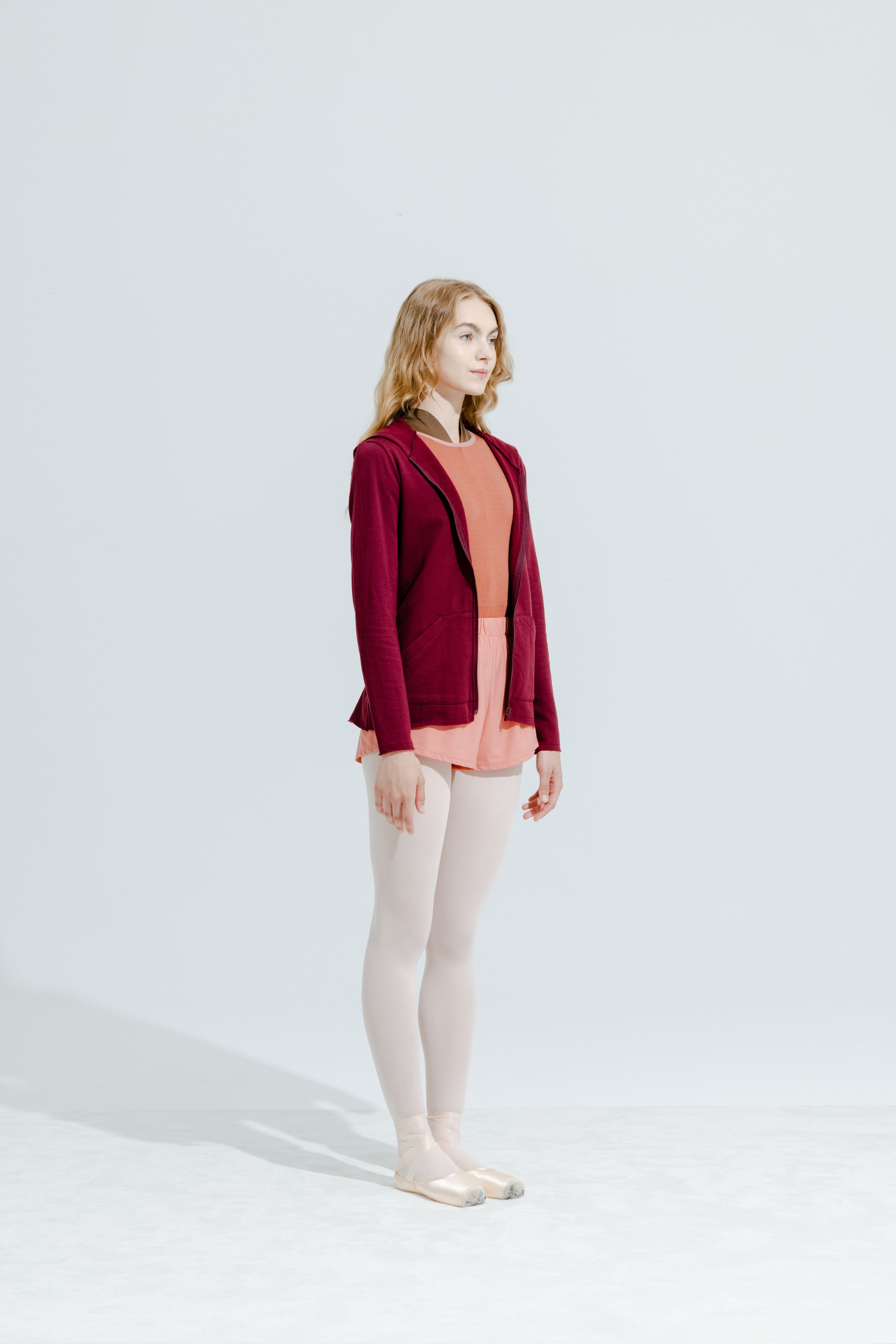 ORGANIC COTTON LACED HOODIE | BURGUNDY