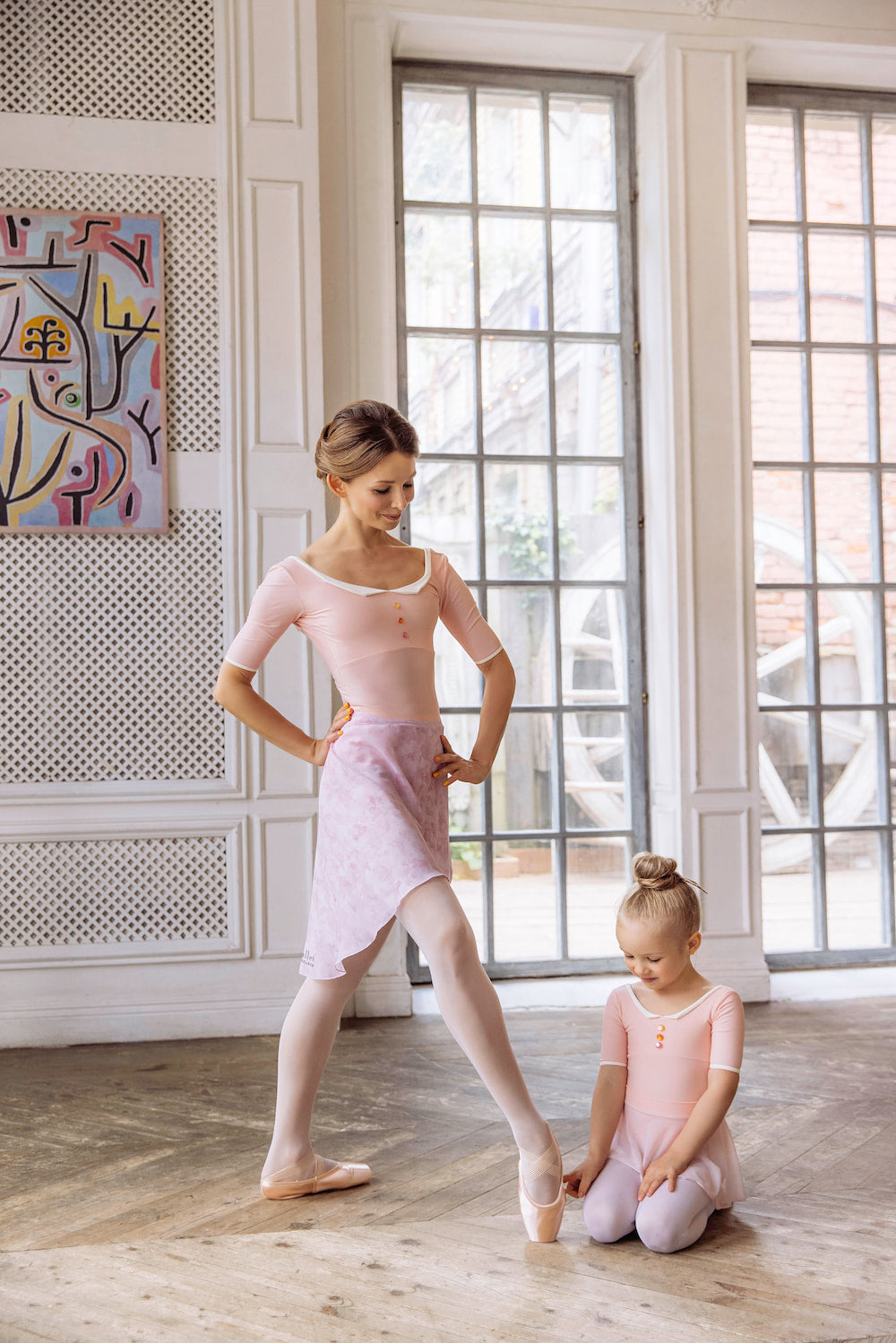 Montpensier girls leotard | Pink peach