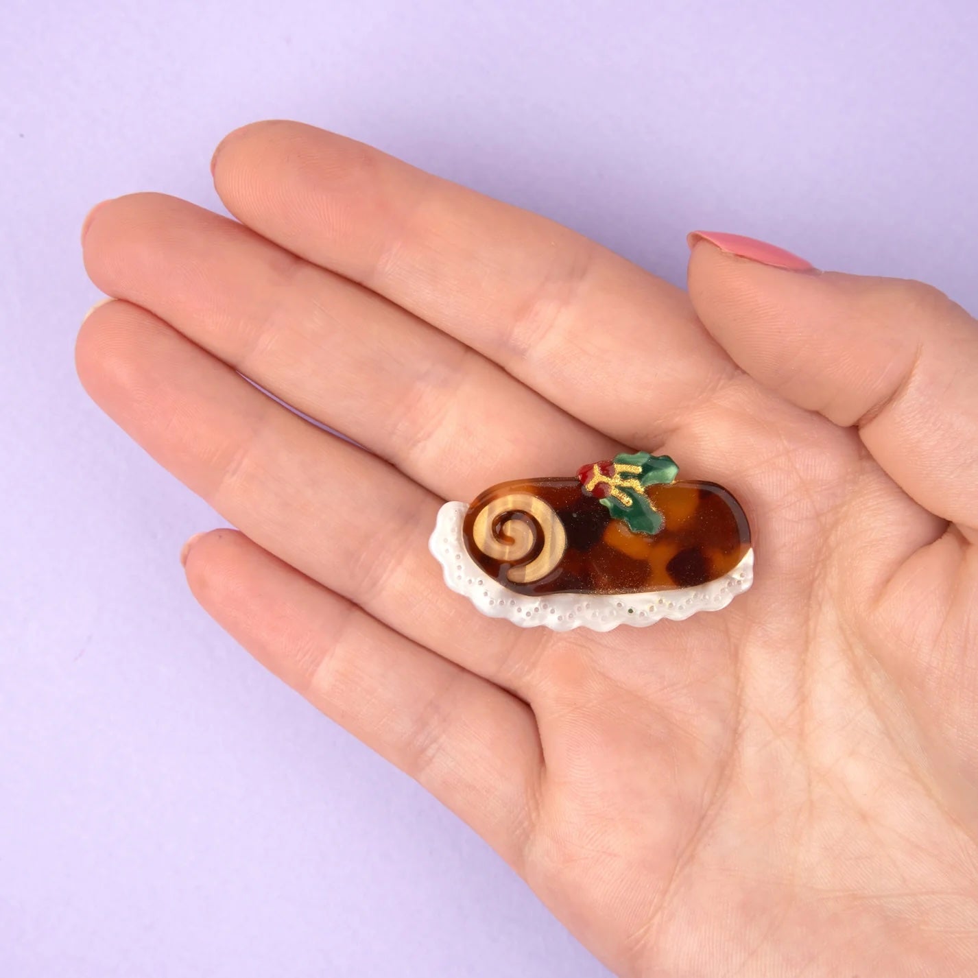 CHRISTMAS LOG CAKE HAIR CLIP
