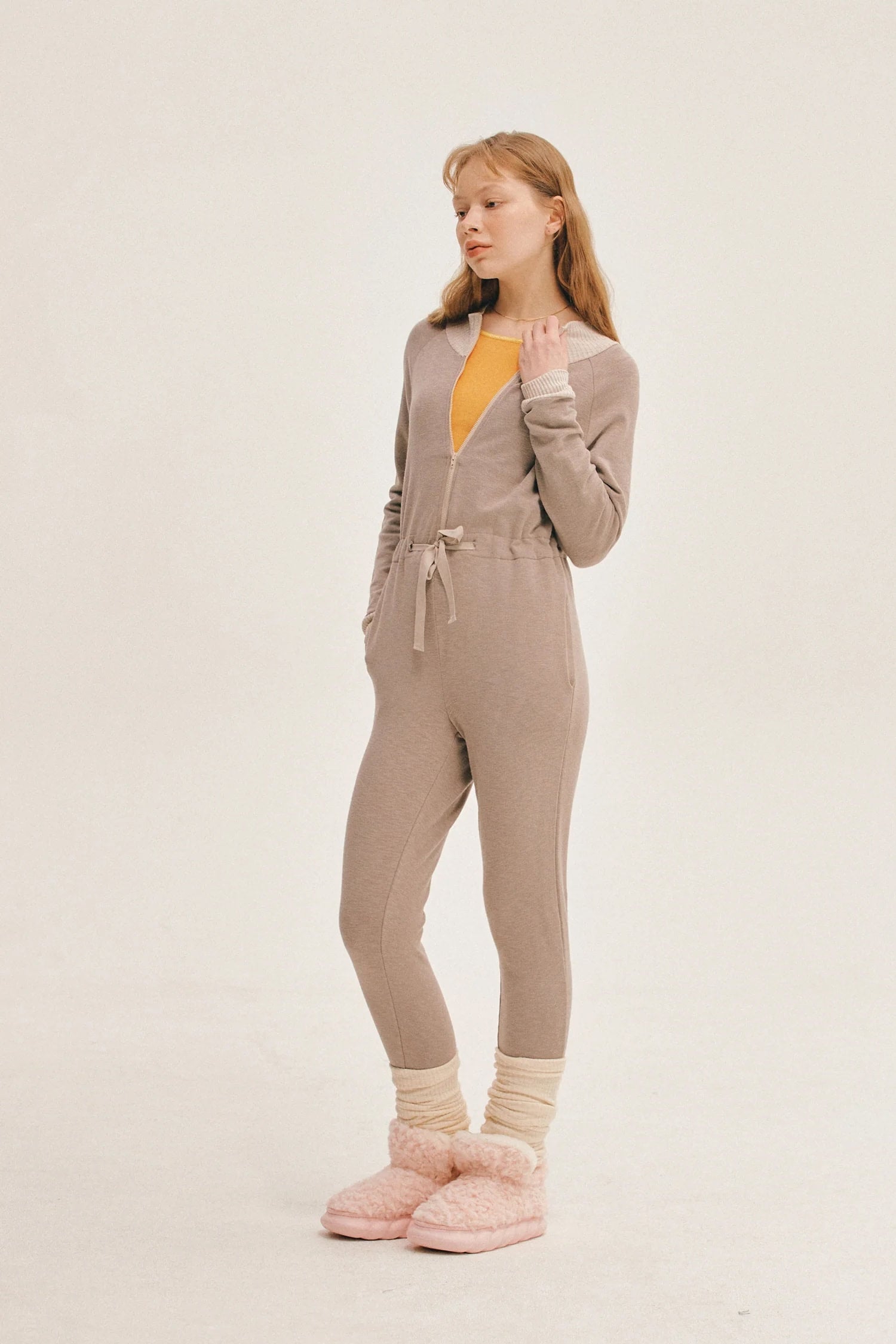 MODAL® FITTED JUMPSUIT | ASH BROWN