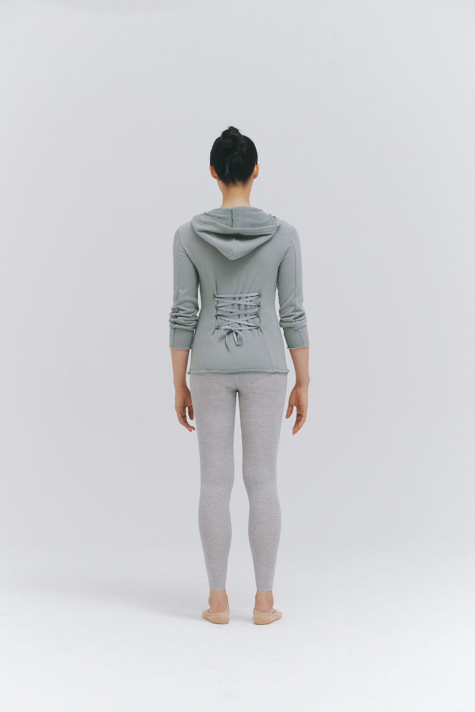 ORGANIC COTTON LACED HOODIE | SAUGE