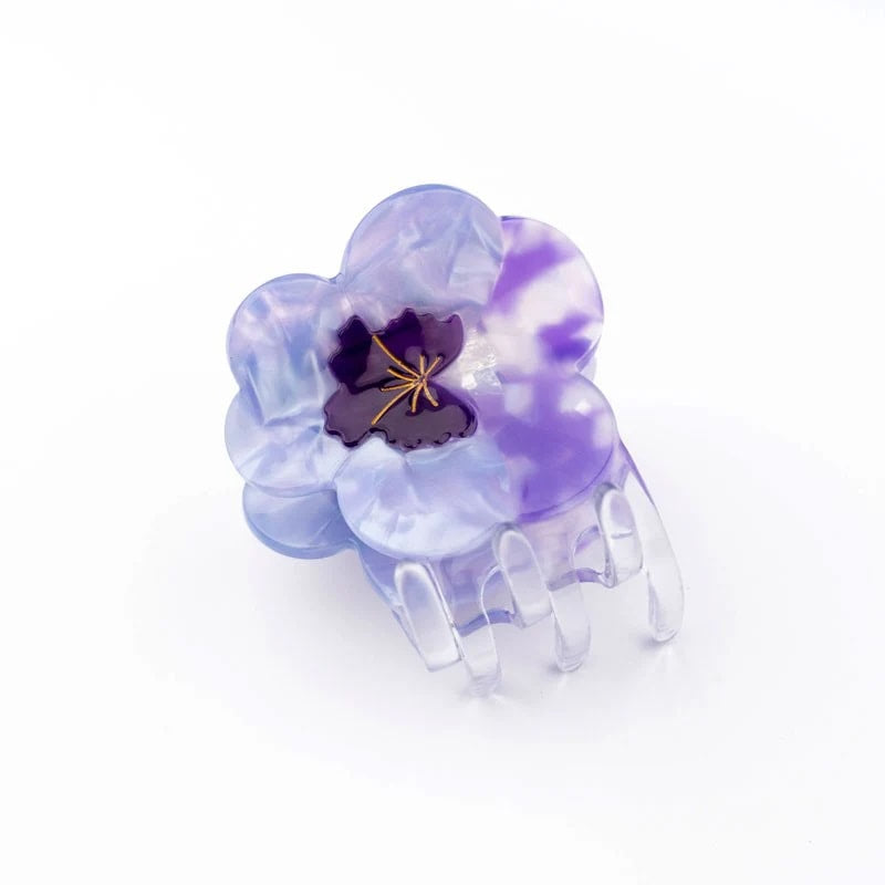 PURPLE PANSY HAIR CLAW