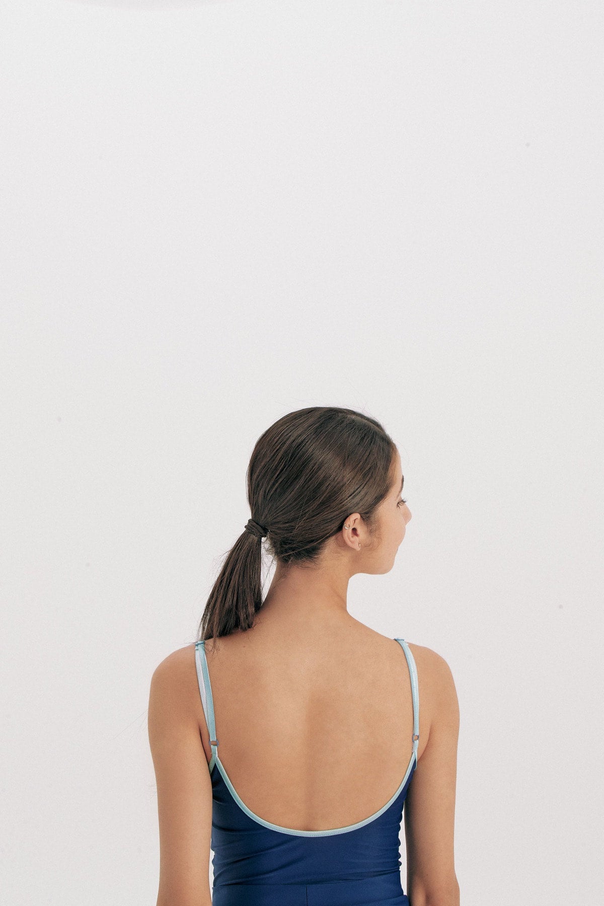 ECONYL® THIN STRAPS LEOTARD with Bra pad | DARK BLUE