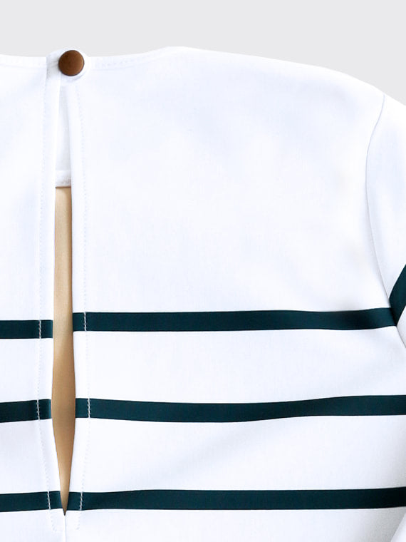 Nautical striped cut leotard