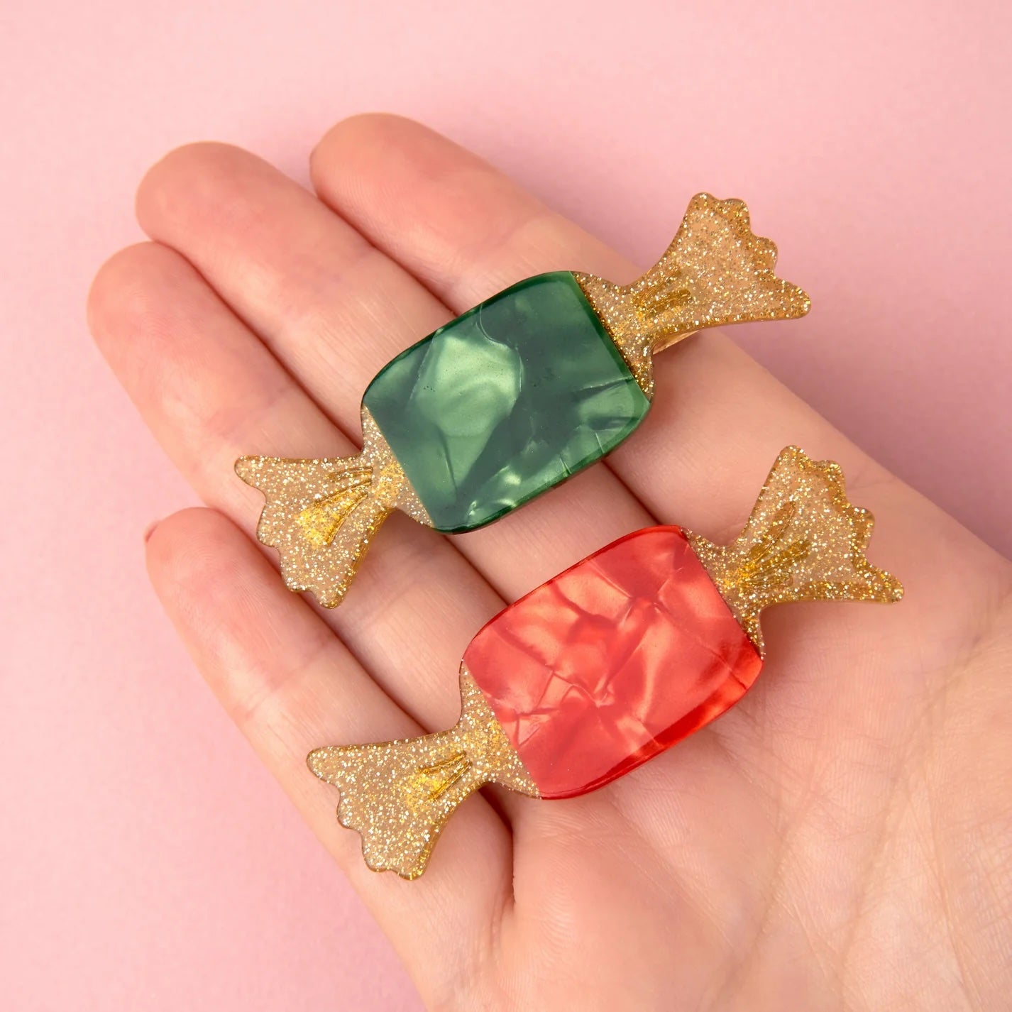 CHRISTMAS CANDIES HAIR CLIP SET