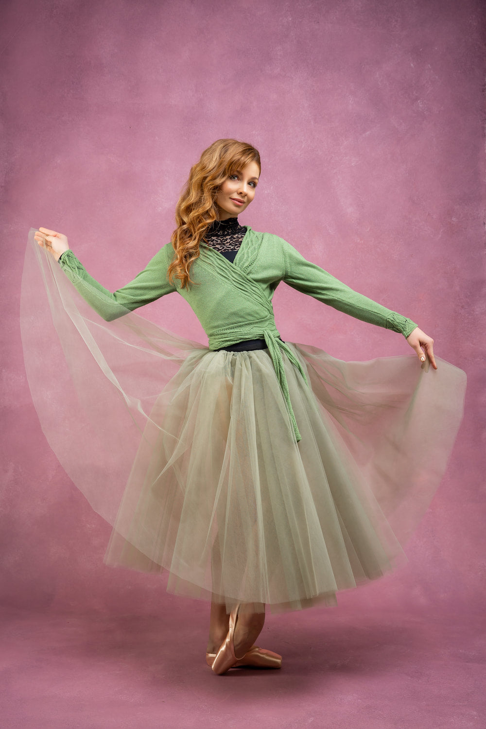 Cardigan by Evgenia Obraztsova Green Apple