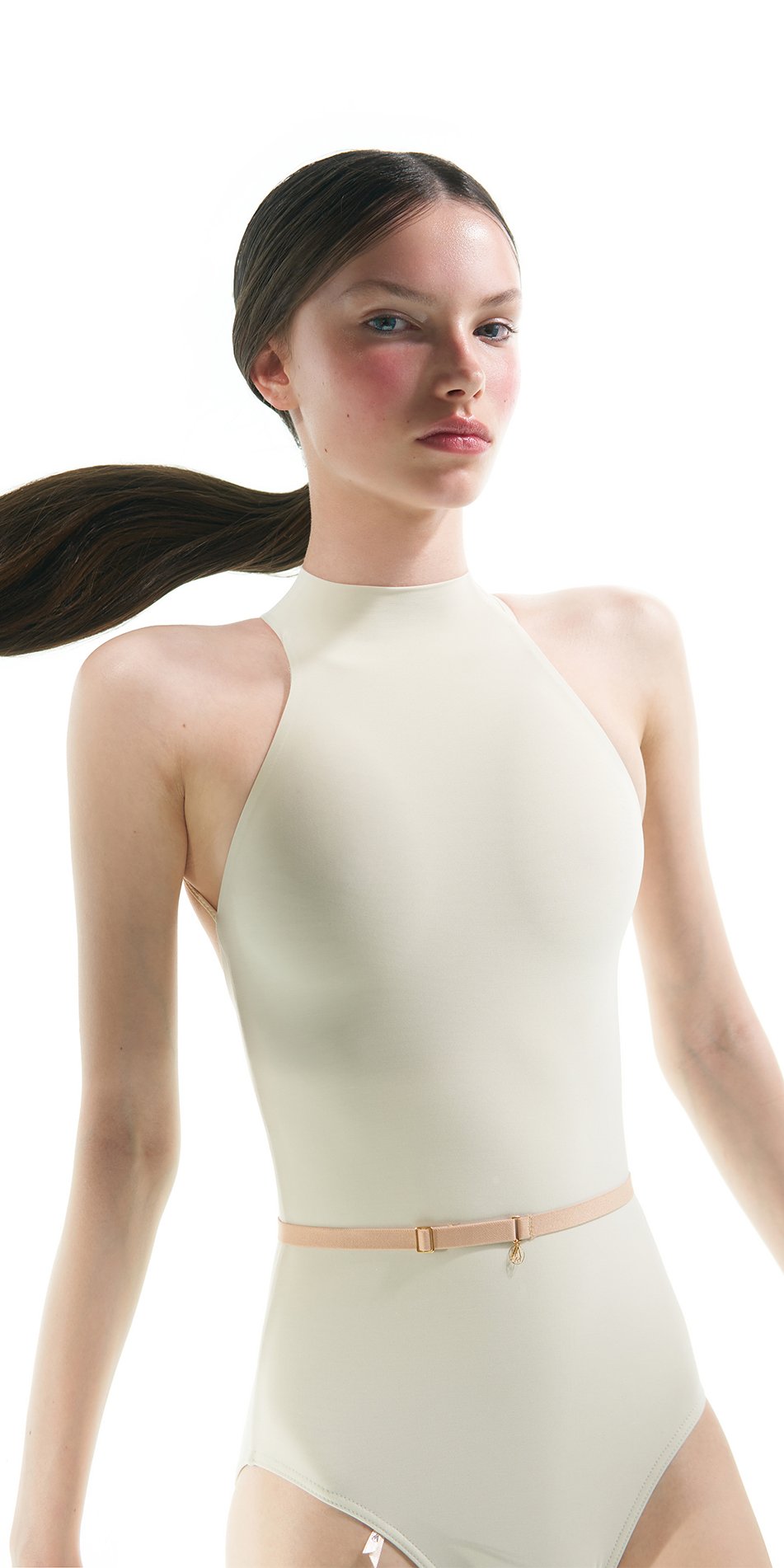 CHOKER – turtleneck leotard – marshmallow