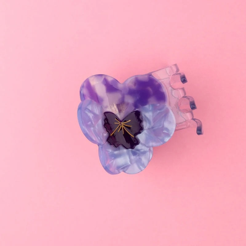 PURPLE PANSY HAIR CLAW