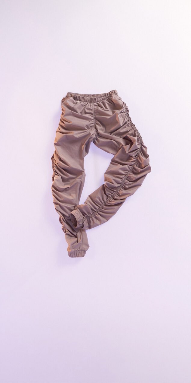 PARA CUTE – lavender draped track pants