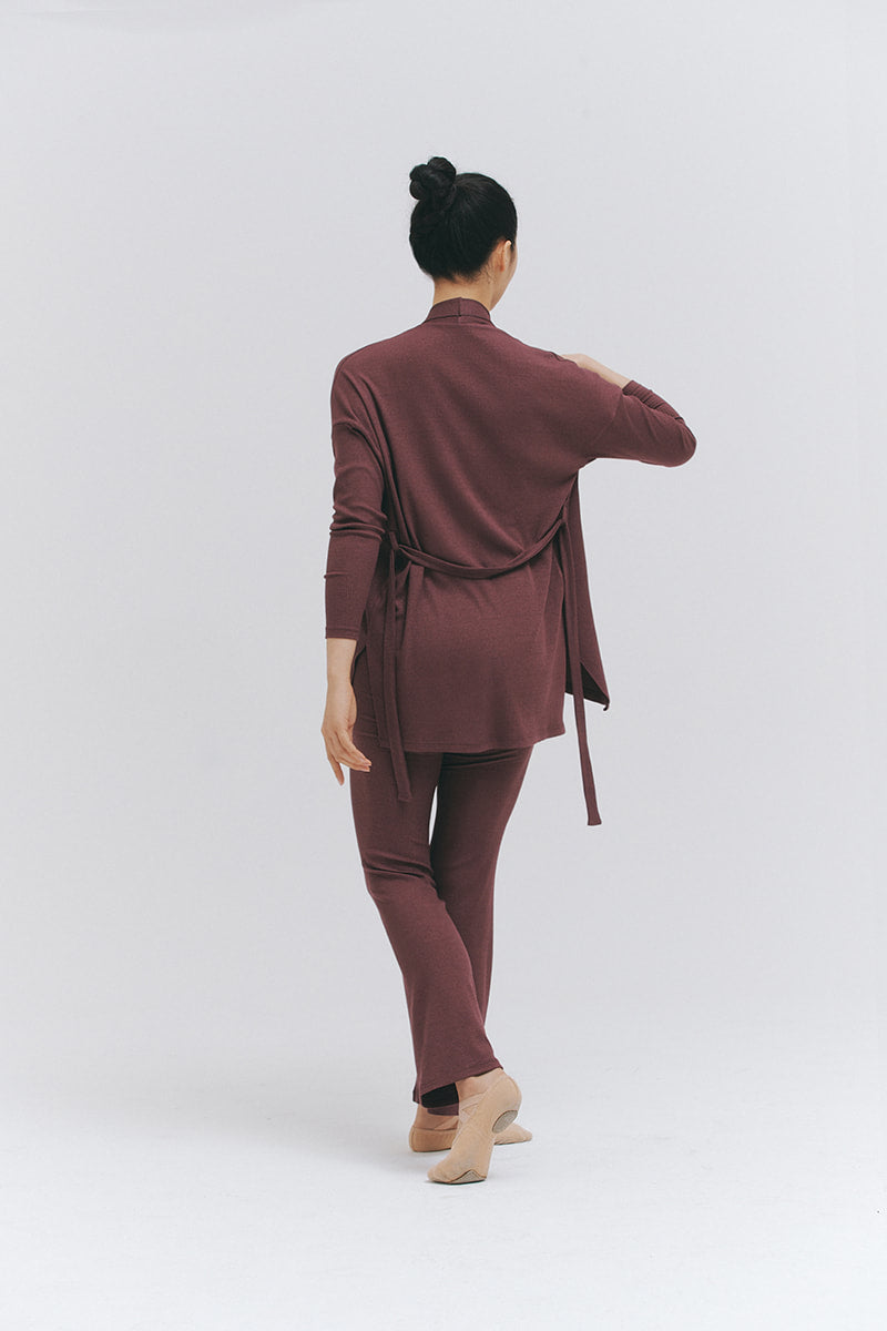 MODAL® SHORT GOWN AND PANTS SET - SHADOW