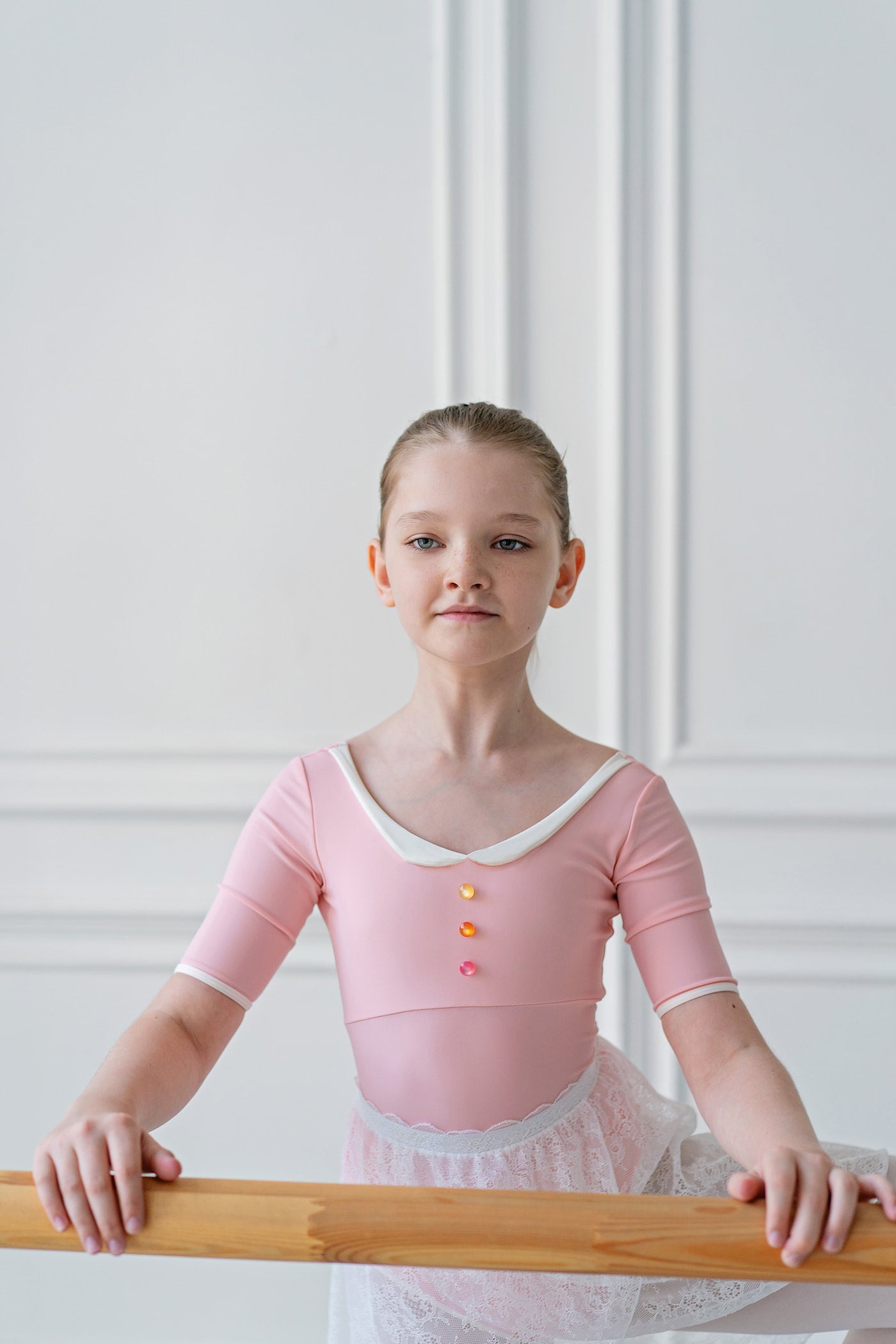 Montpensier girls leotard | Pink peach
