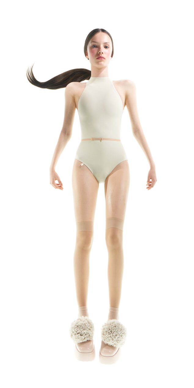 CHOKER – turtleneck leotard – marshmallow