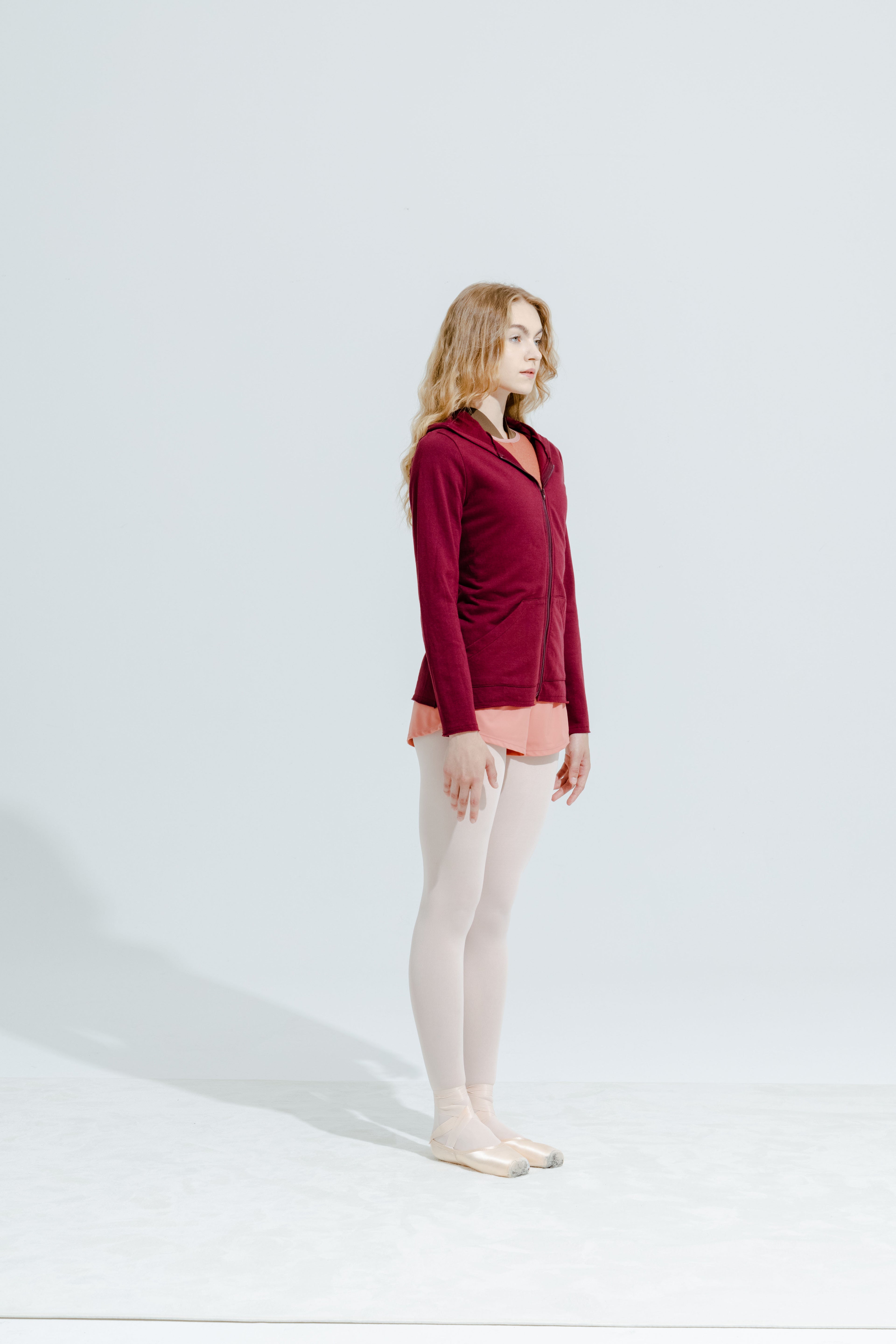 ORGANIC COTTON LACED HOODIE | BURGUNDY