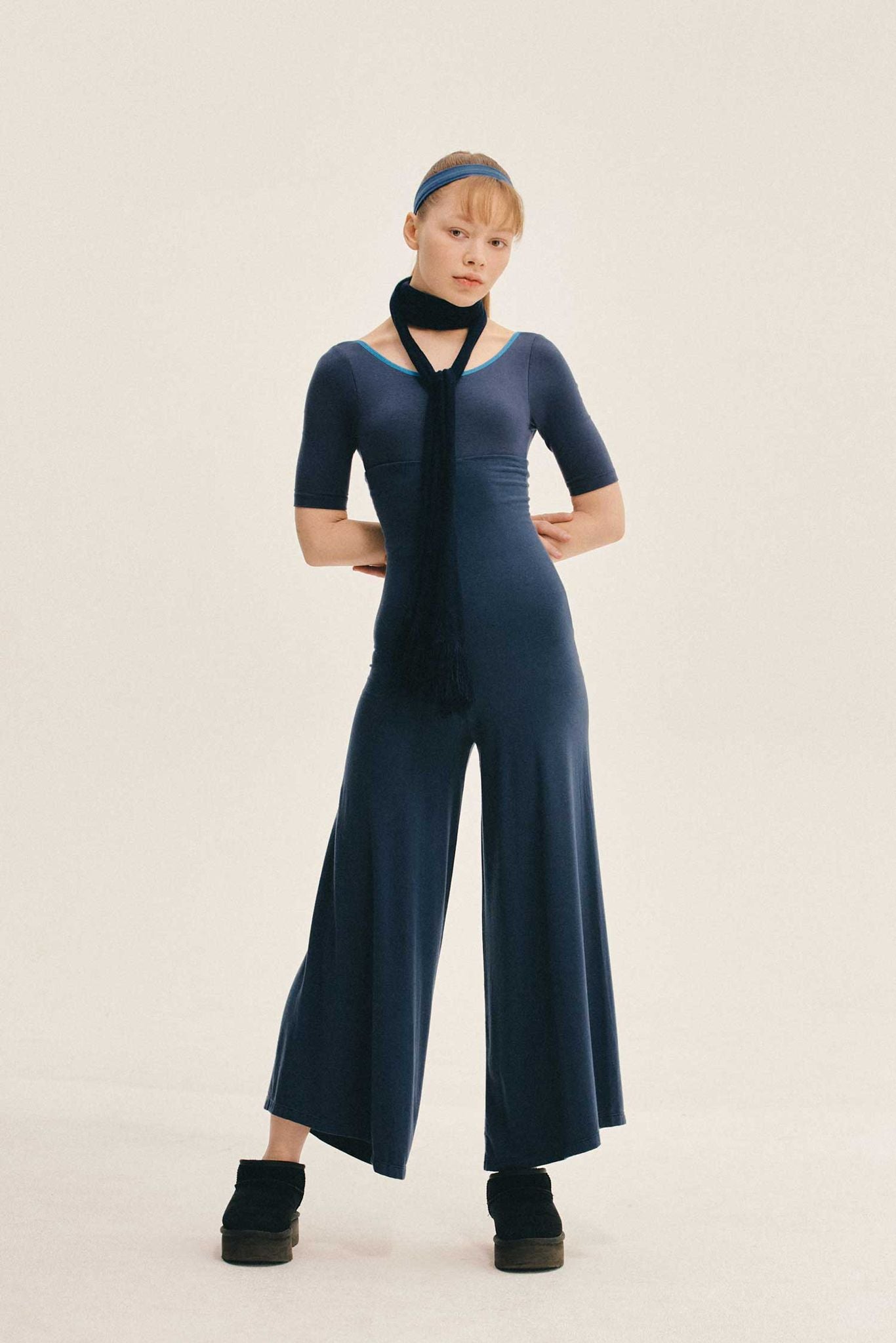 TENCEL™ Sleeved leotard | Navy