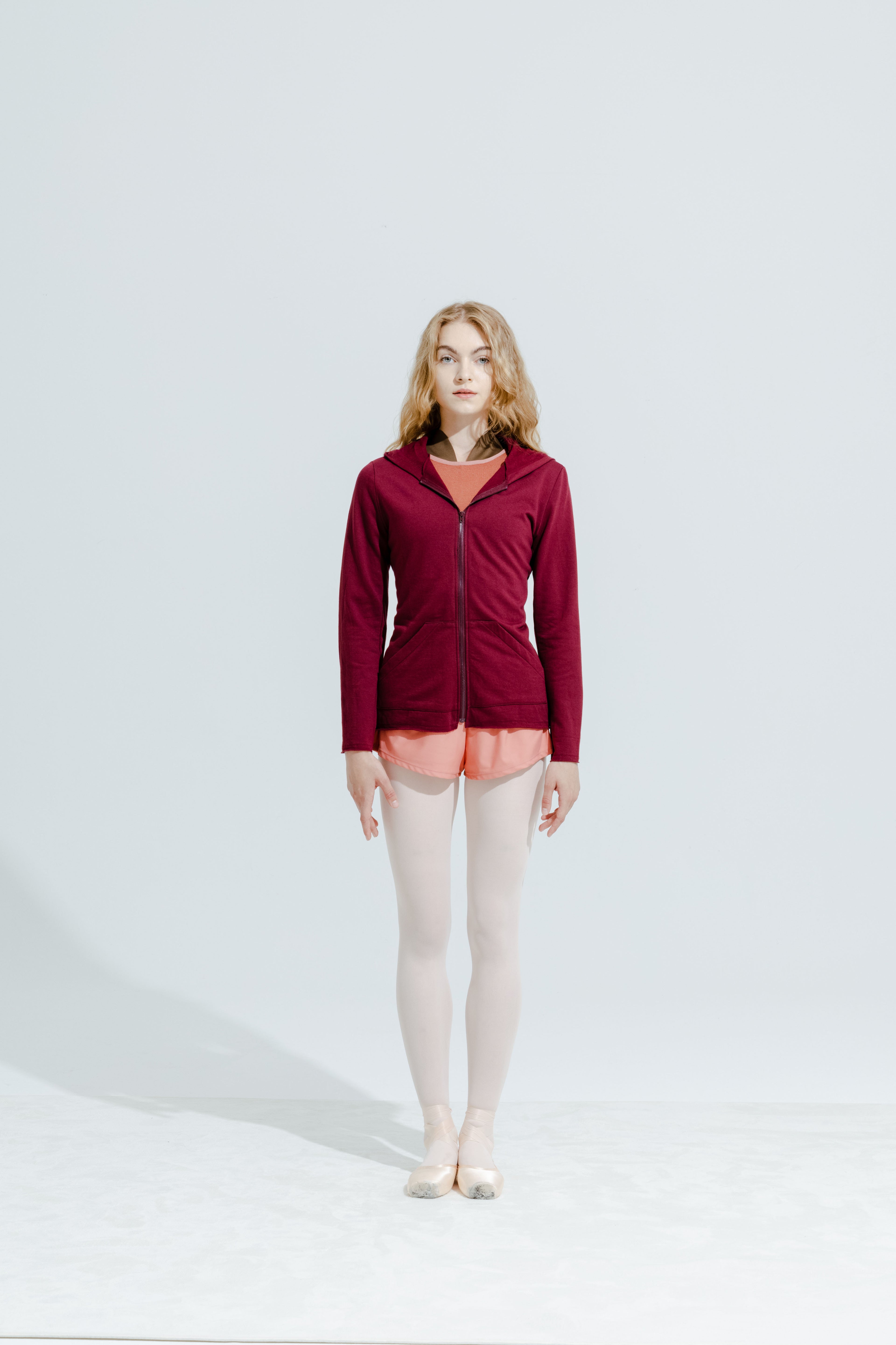 ORGANIC COTTON LACED HOODIE | BURGUNDY