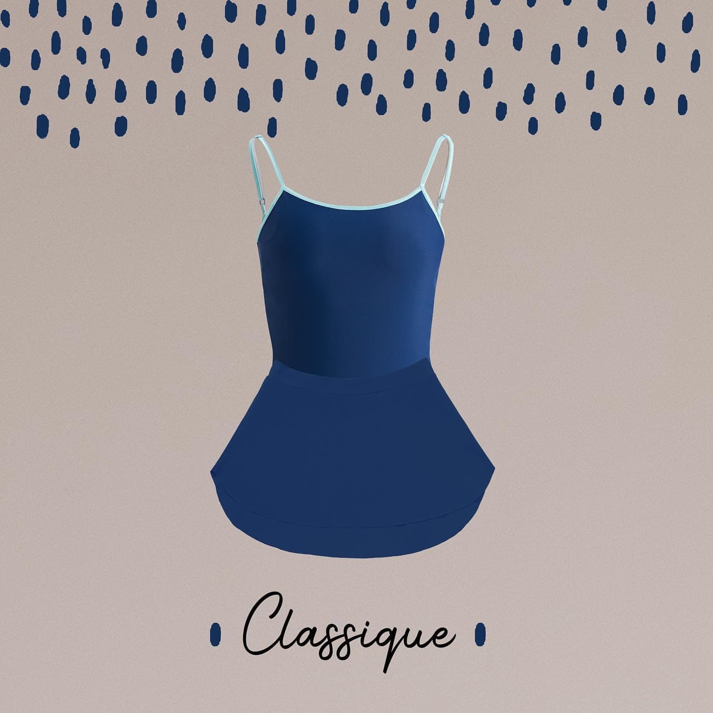 ECONYL® THIN STRAPS LEOTARD with Bra pad | DARK BLUE
