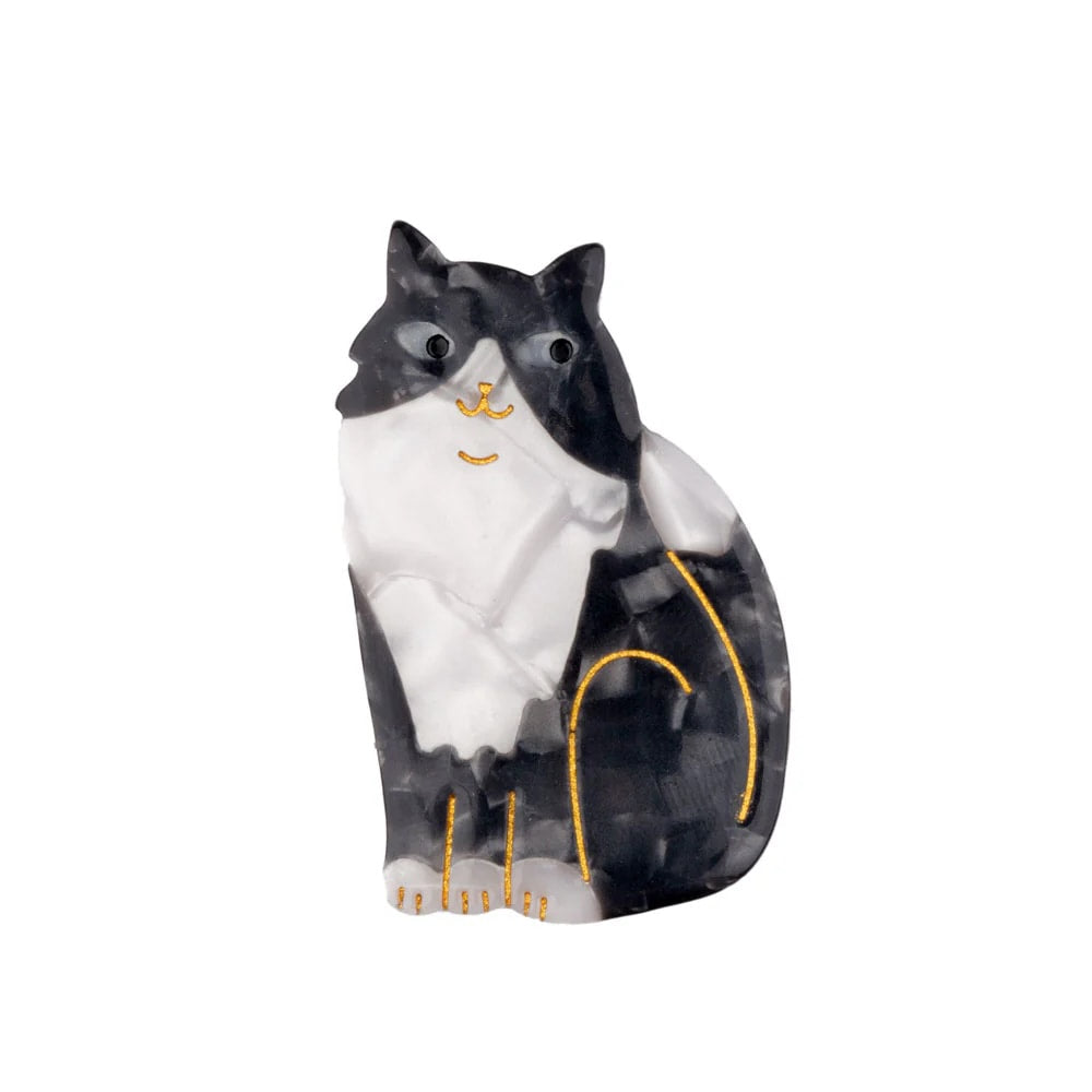 BLACK & WHITE CAT HAIR CLIP