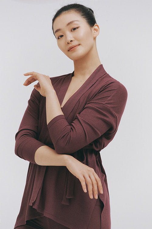 MODAL® SHORT GOWN AND PANTS SET - SHADOW