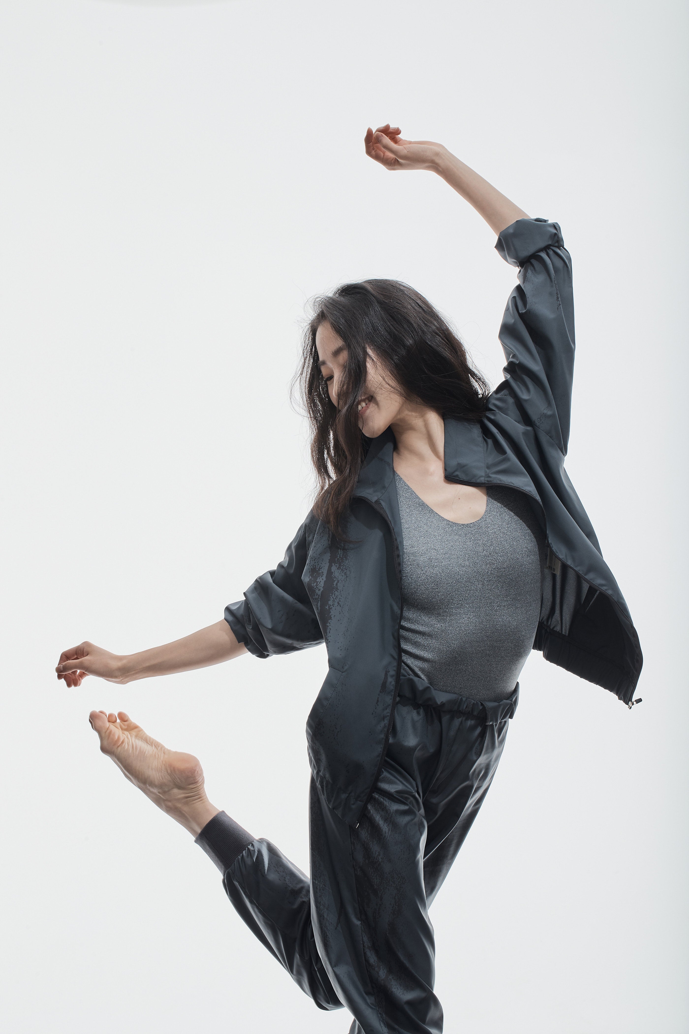 PRINTED RECYCLED POLYESTER JACKET | DARK ICE