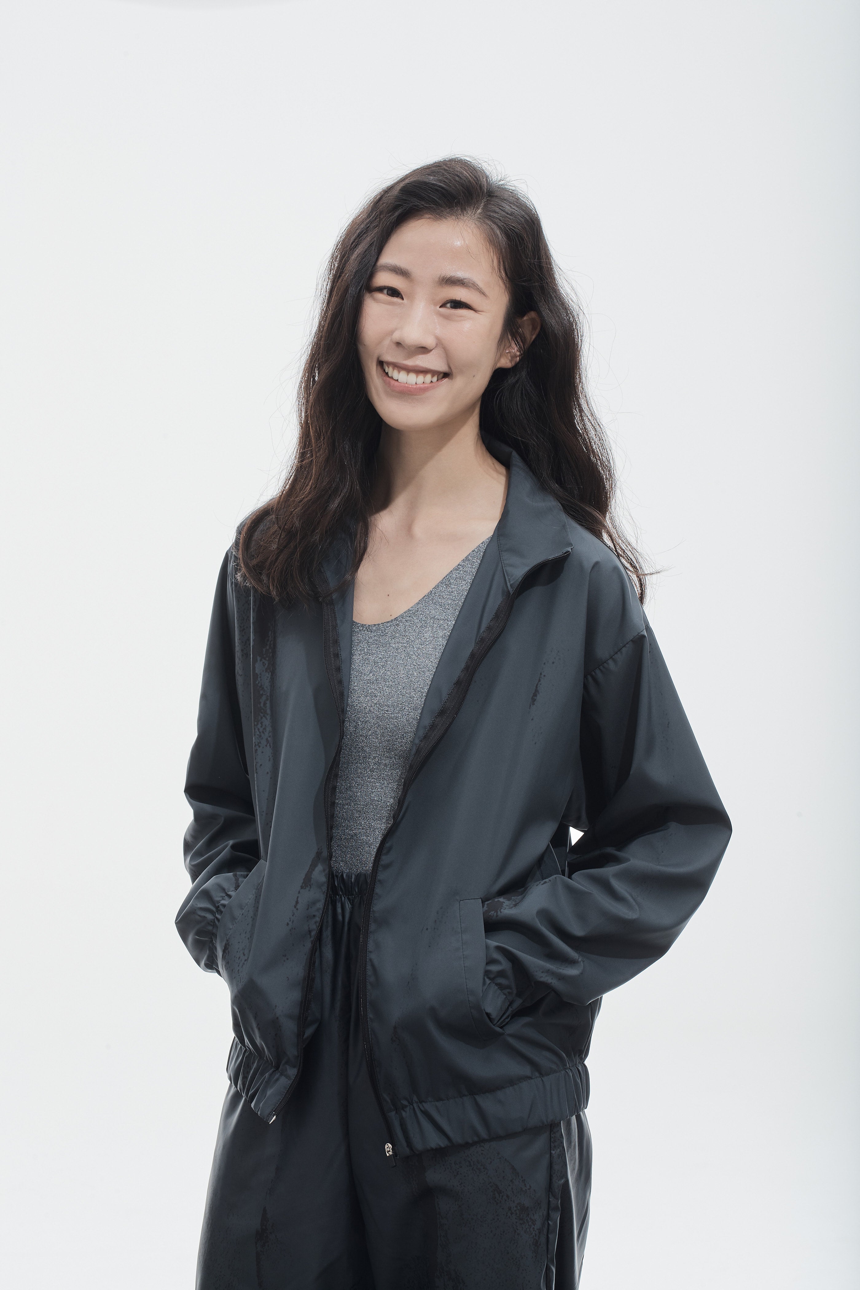 PRINTED RECYCLED POLYESTER JACKET | DARK ICE