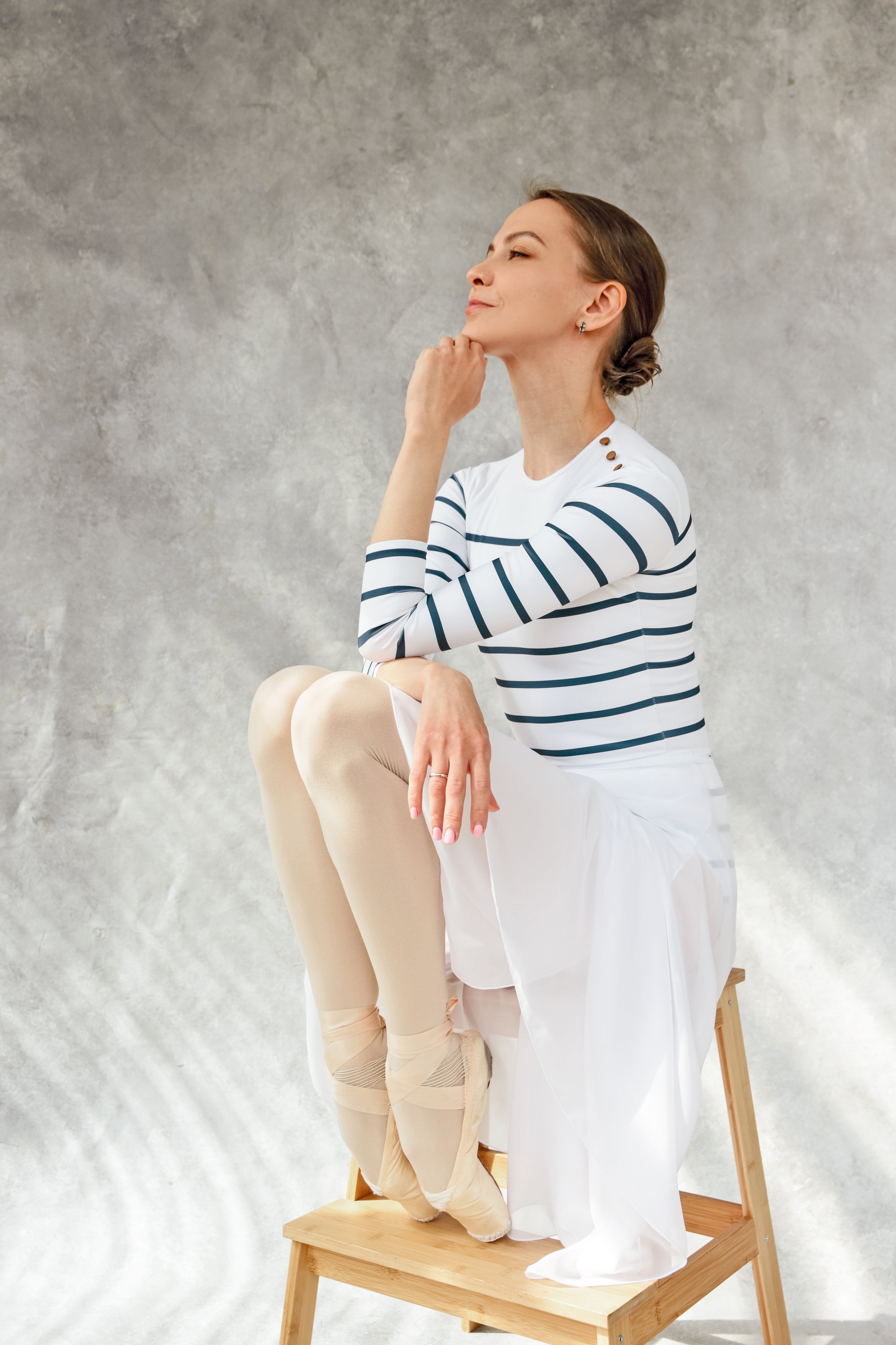 Nautical striped cut leotard