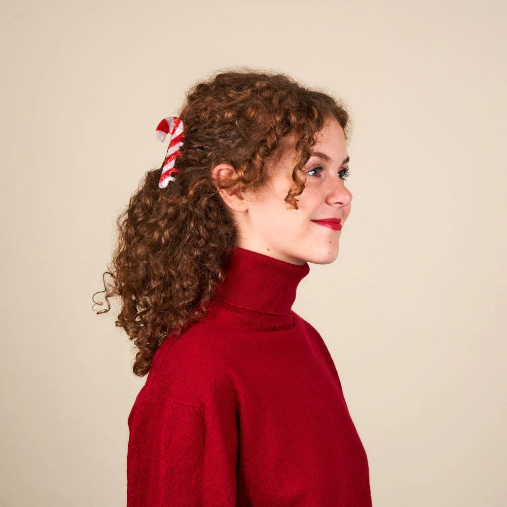 CANDY CANE HAIR CLAW