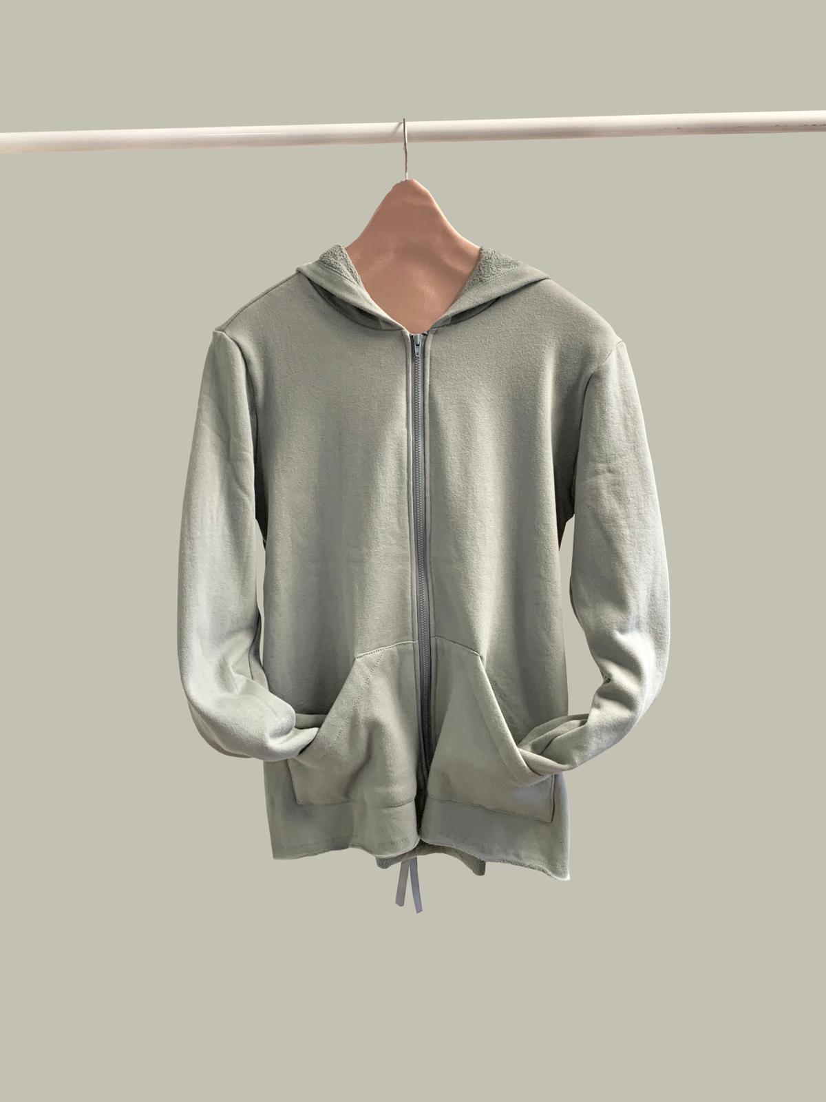 ORGANIC COTTON LACED HOODIE | SAUGE