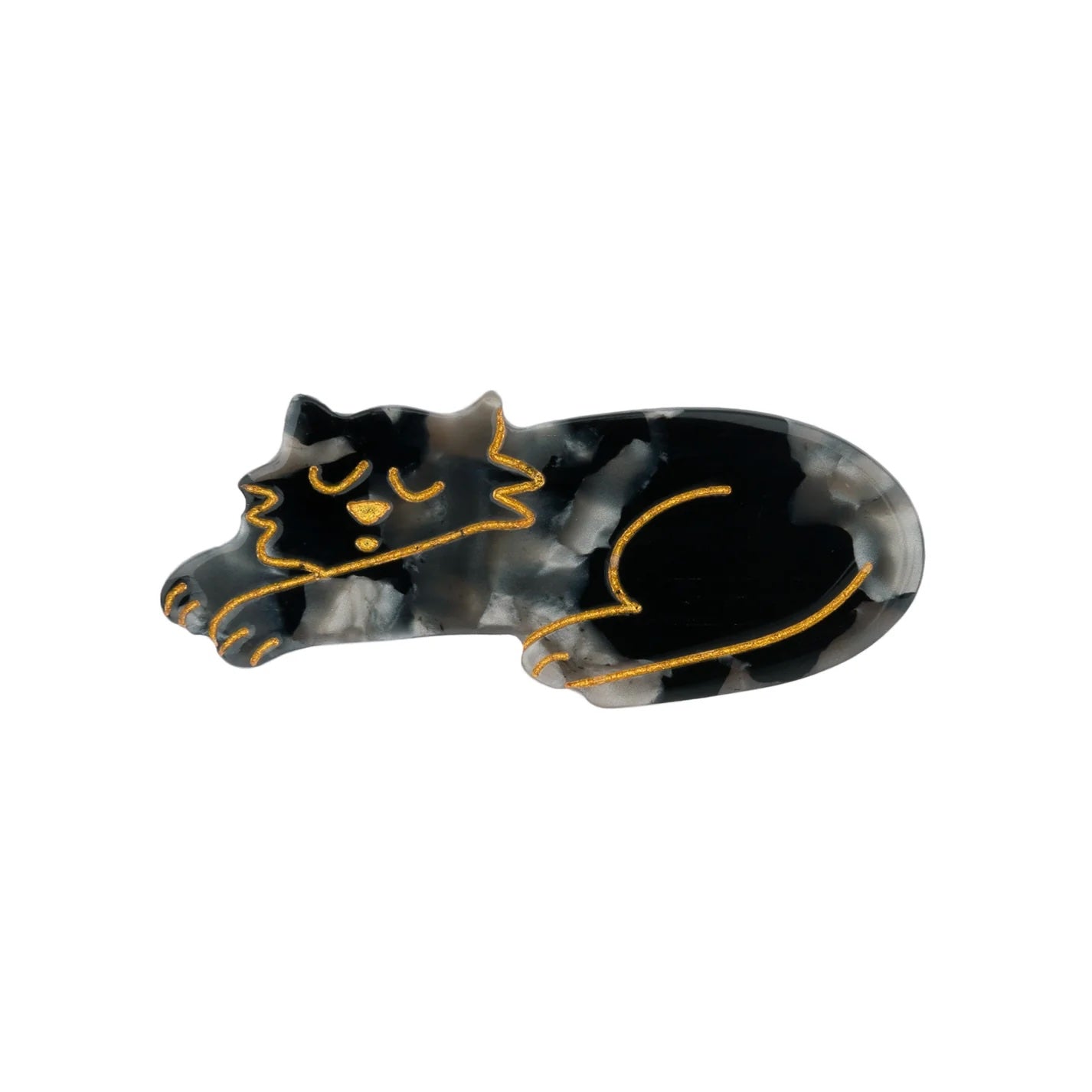 BLACK CAT HAIR CLIP