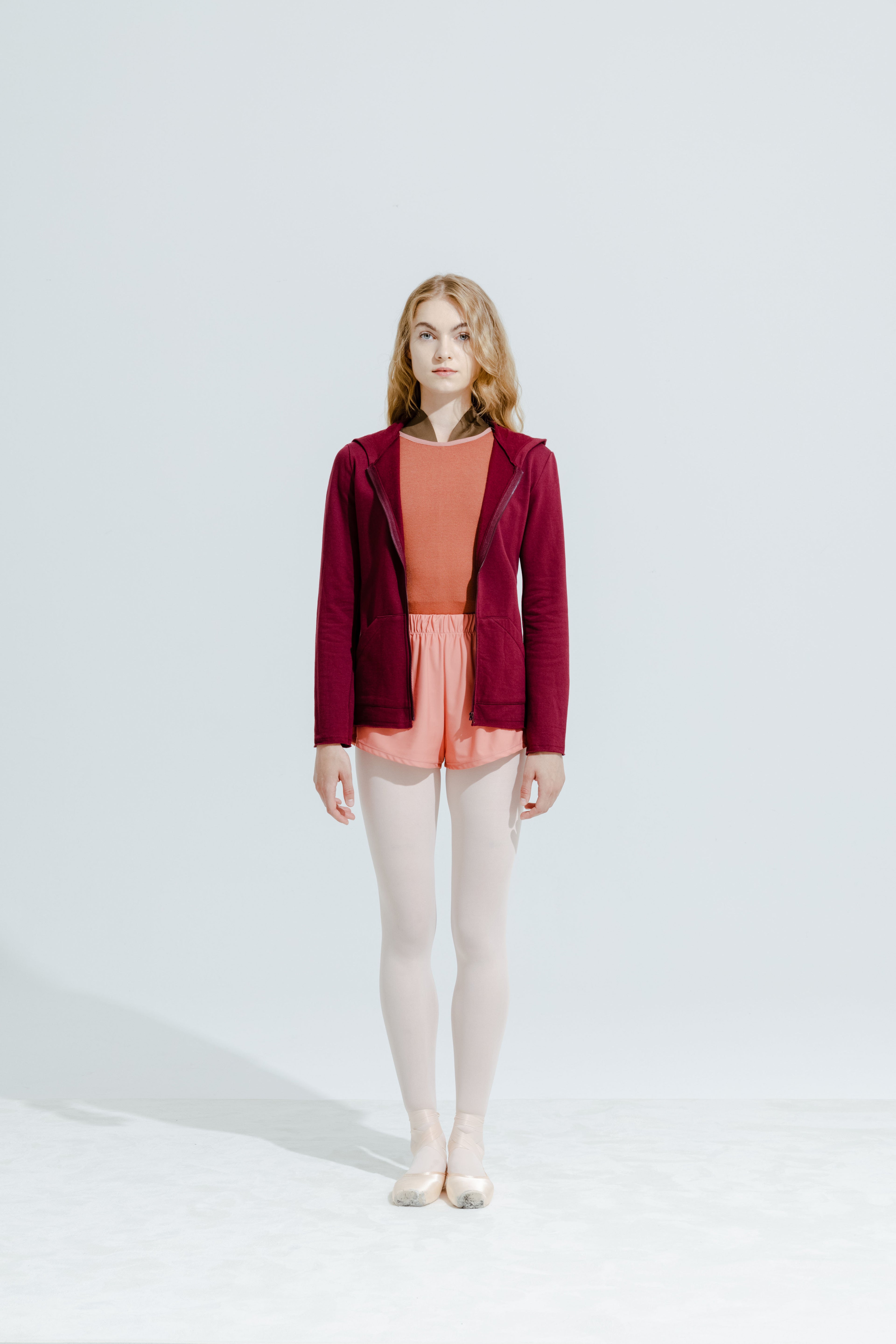ORGANIC COTTON LACED HOODIE | BURGUNDY