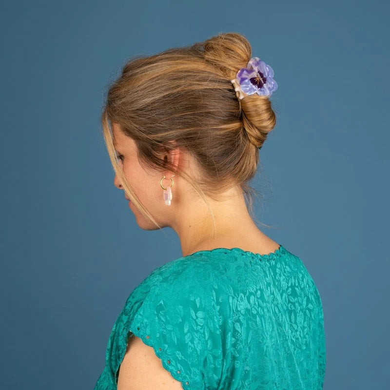 PURPLE PANSY HAIR CLAW