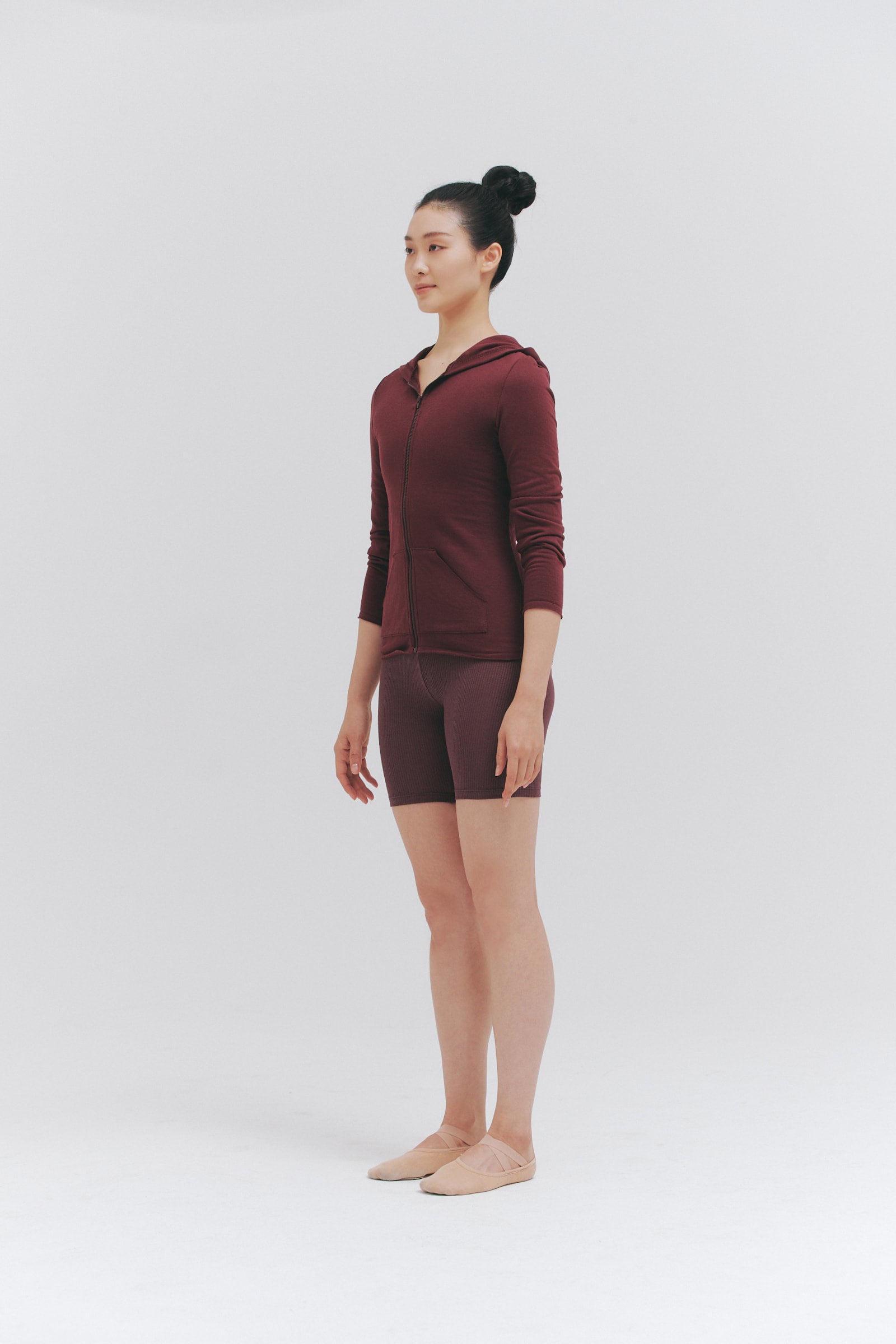 ORGANIC COTTON LACED HOODIE | BURGUNDY