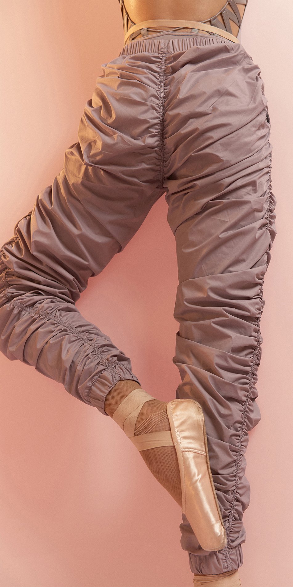 PARA CUTE – lavender draped track pants