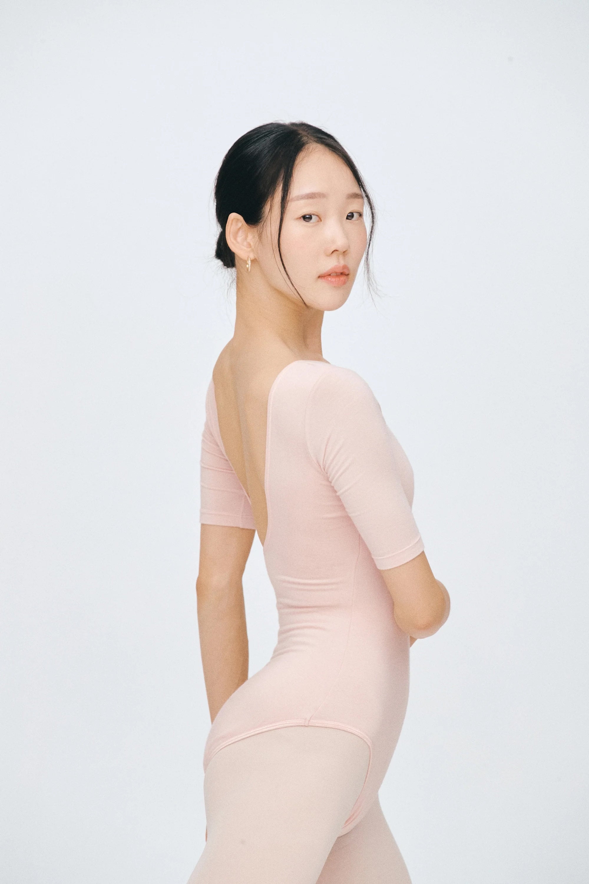 TENCEL™ Sleeved leotard | Ballet Pink