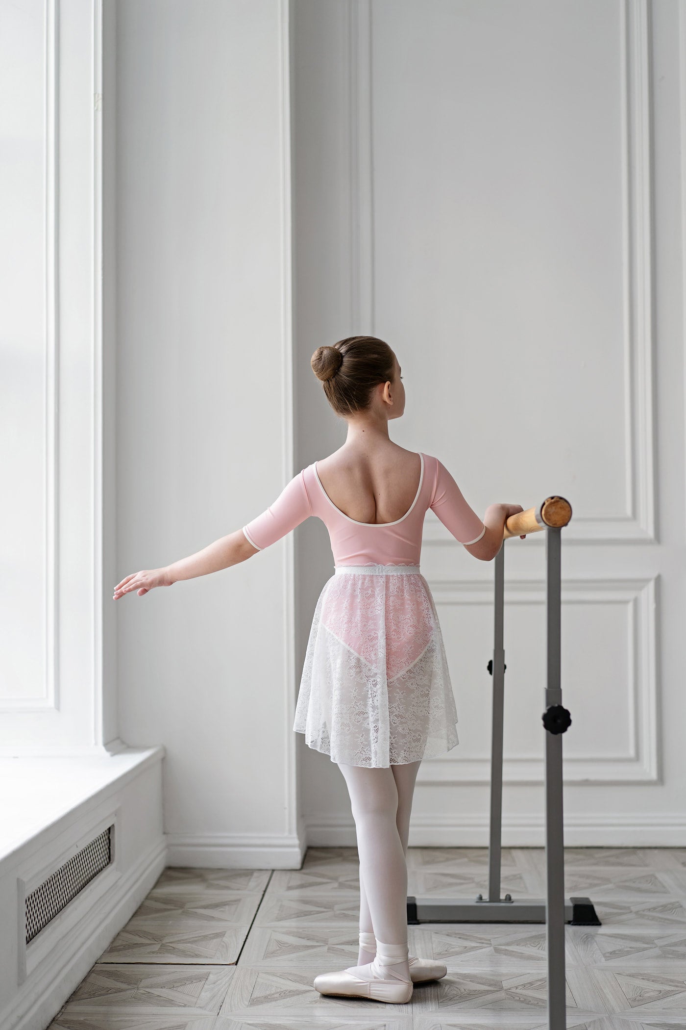 Montpensier girls leotard | Pink peach