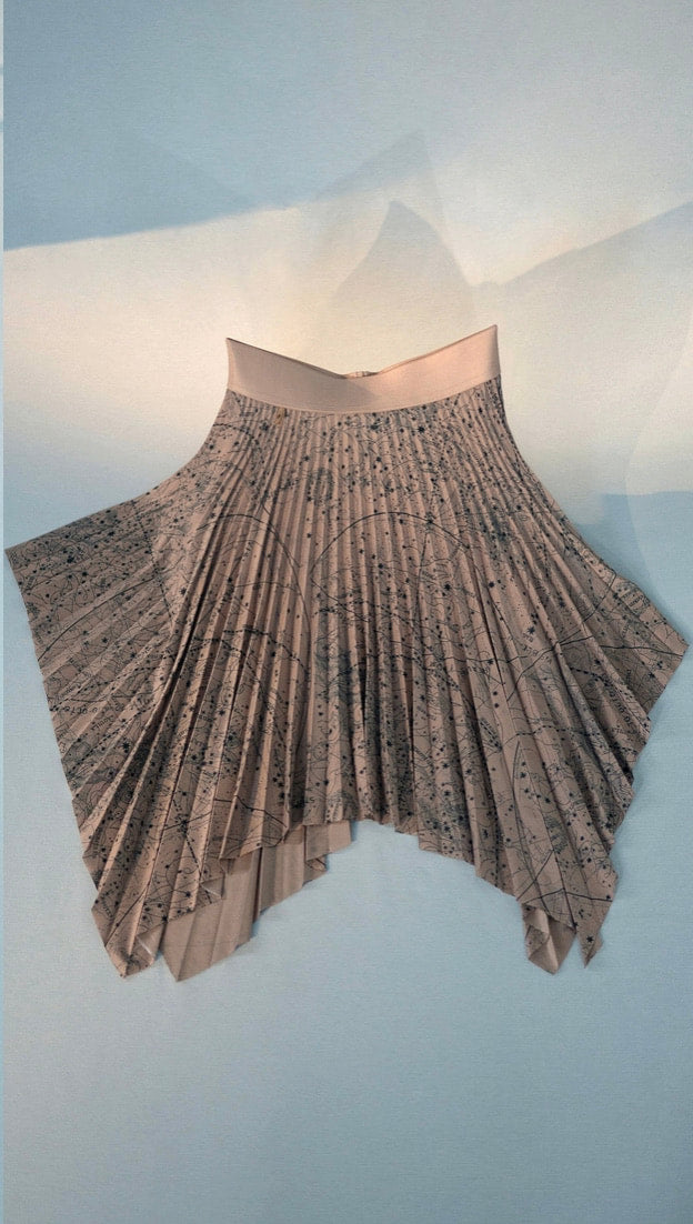 CELESTIAL PLEATED SHORT SKIRT