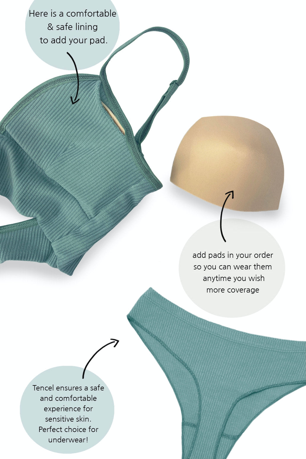 TENCEL™ bralette set | Orange or Mint